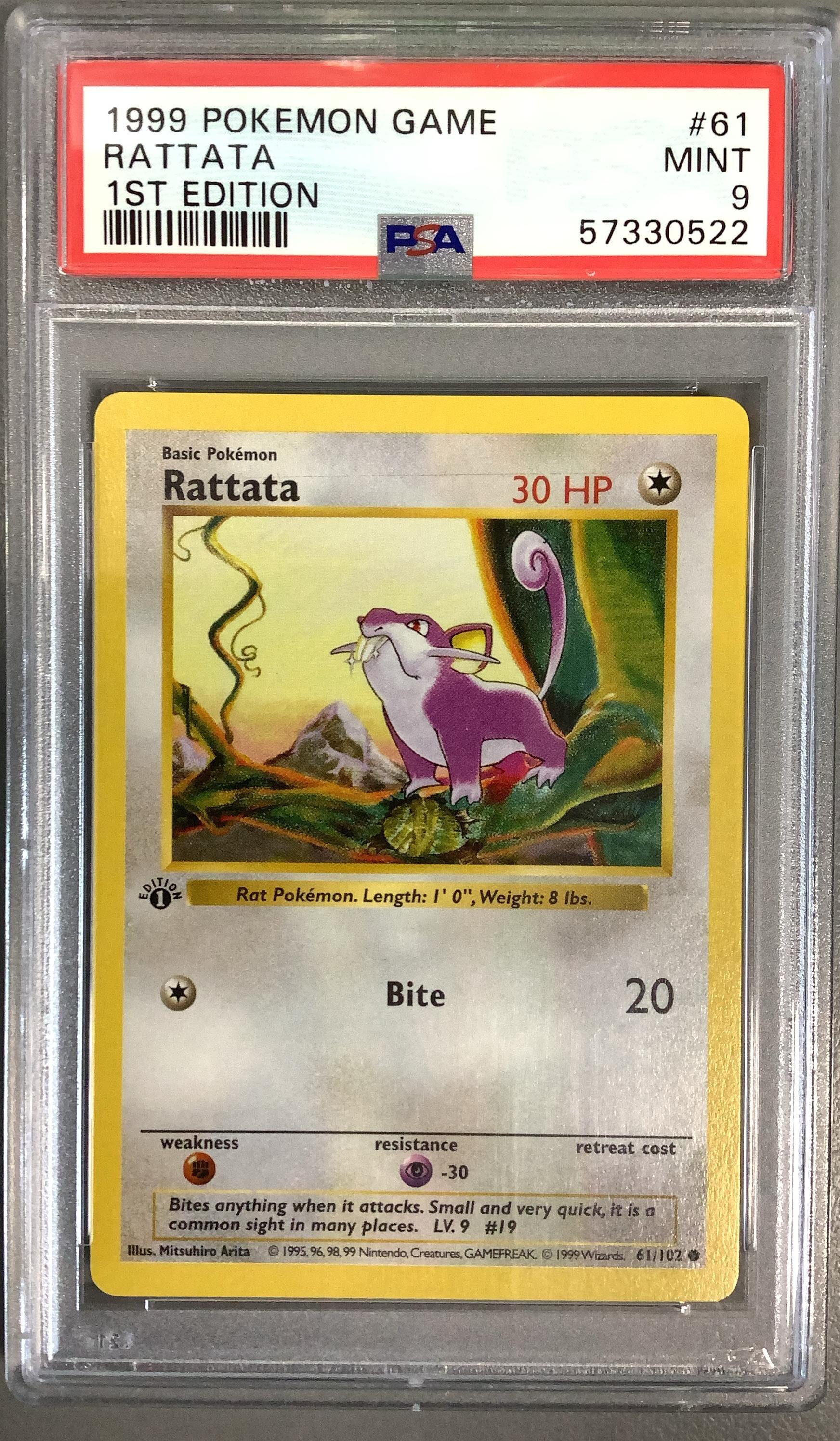 1999 Pokemon Game 61 Rattata 1st Edition PSA 9 | GameStop