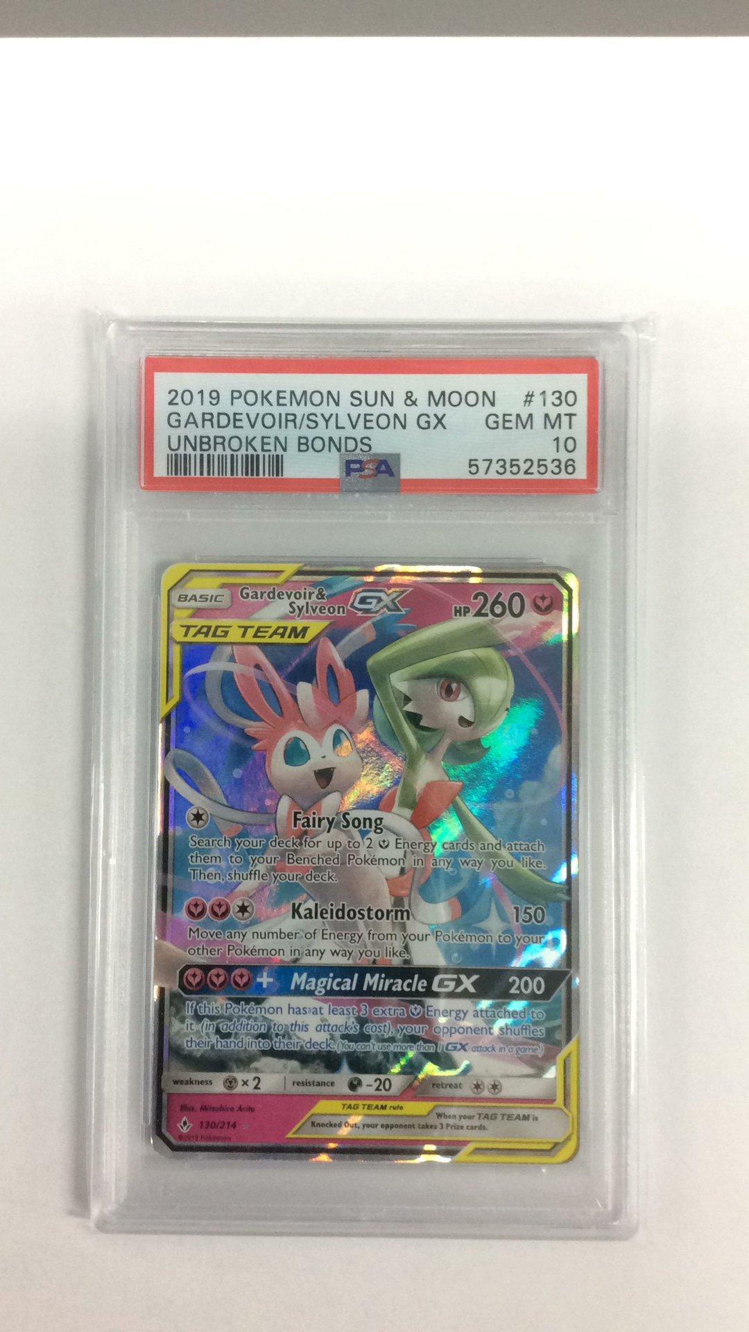 2019 Pokemon Sun & Moon Unbroken Bonds 130 Gardevoir & Sylveon Gx