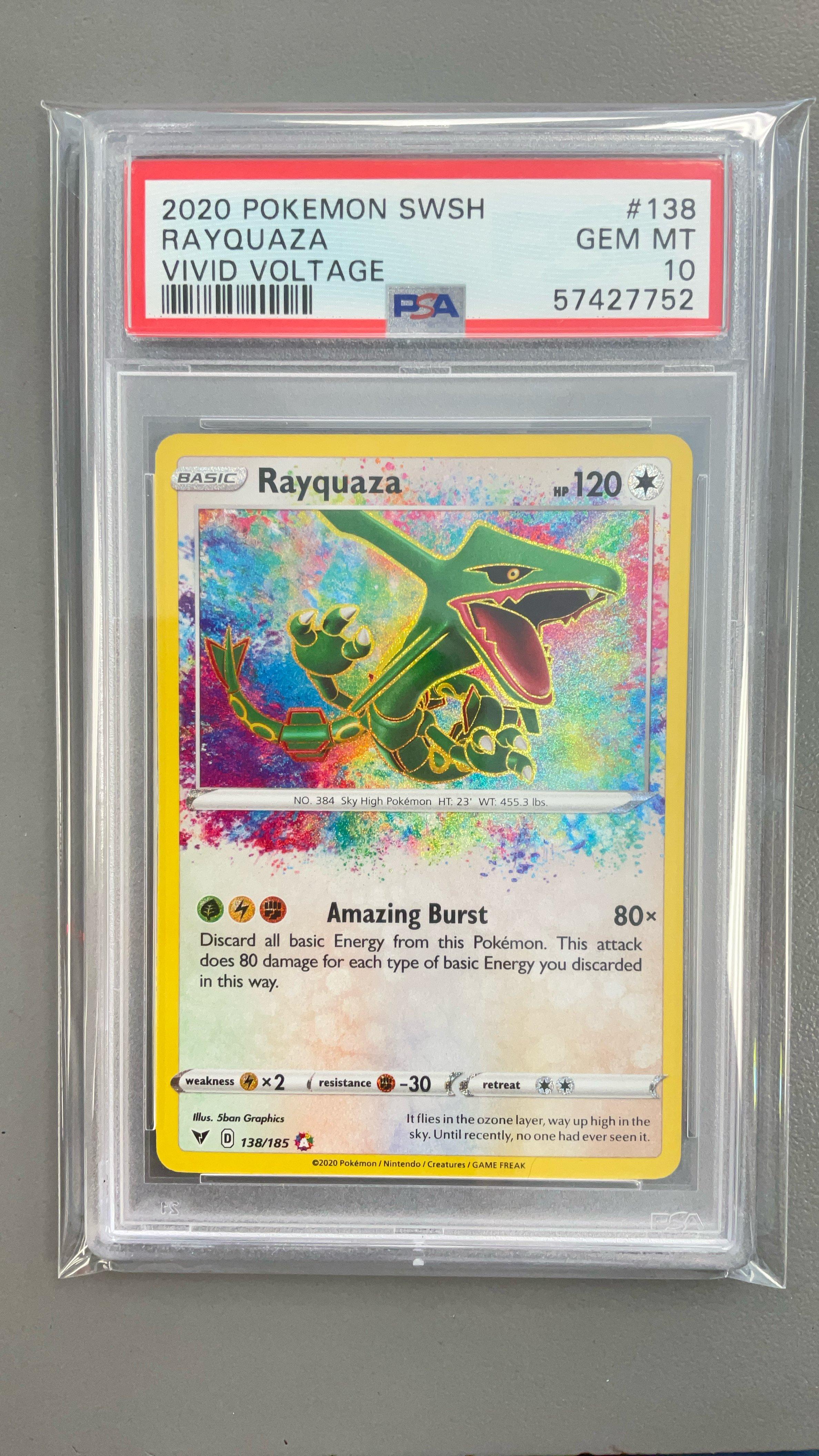 2020 Pokemon Sword & Shield Vivid Voltage 138 Rayquaza PSA 10