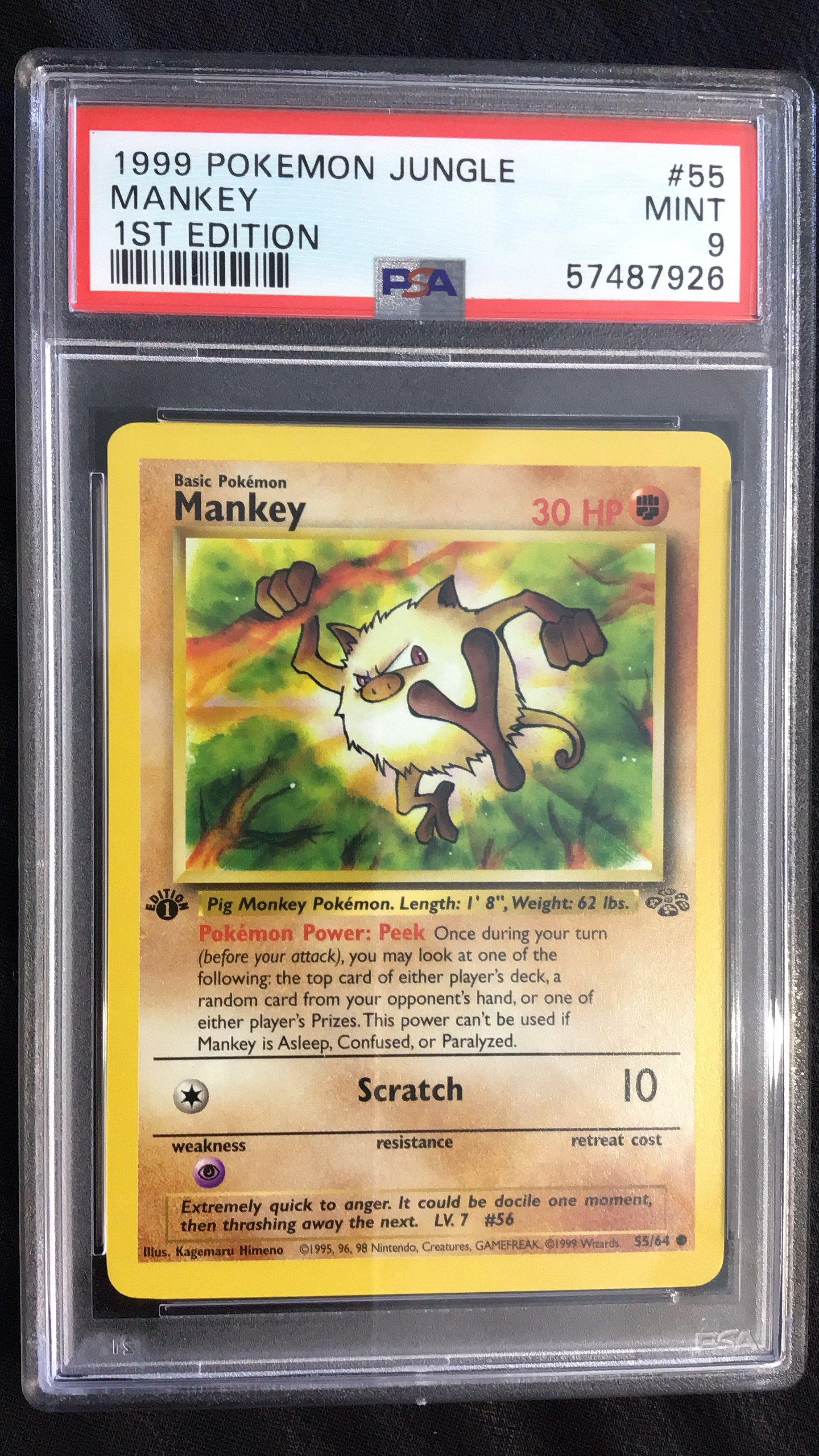 1999 Pokemon Jungle 55 Mankey 1st Edition PSA 9 Graded Card | GameStop