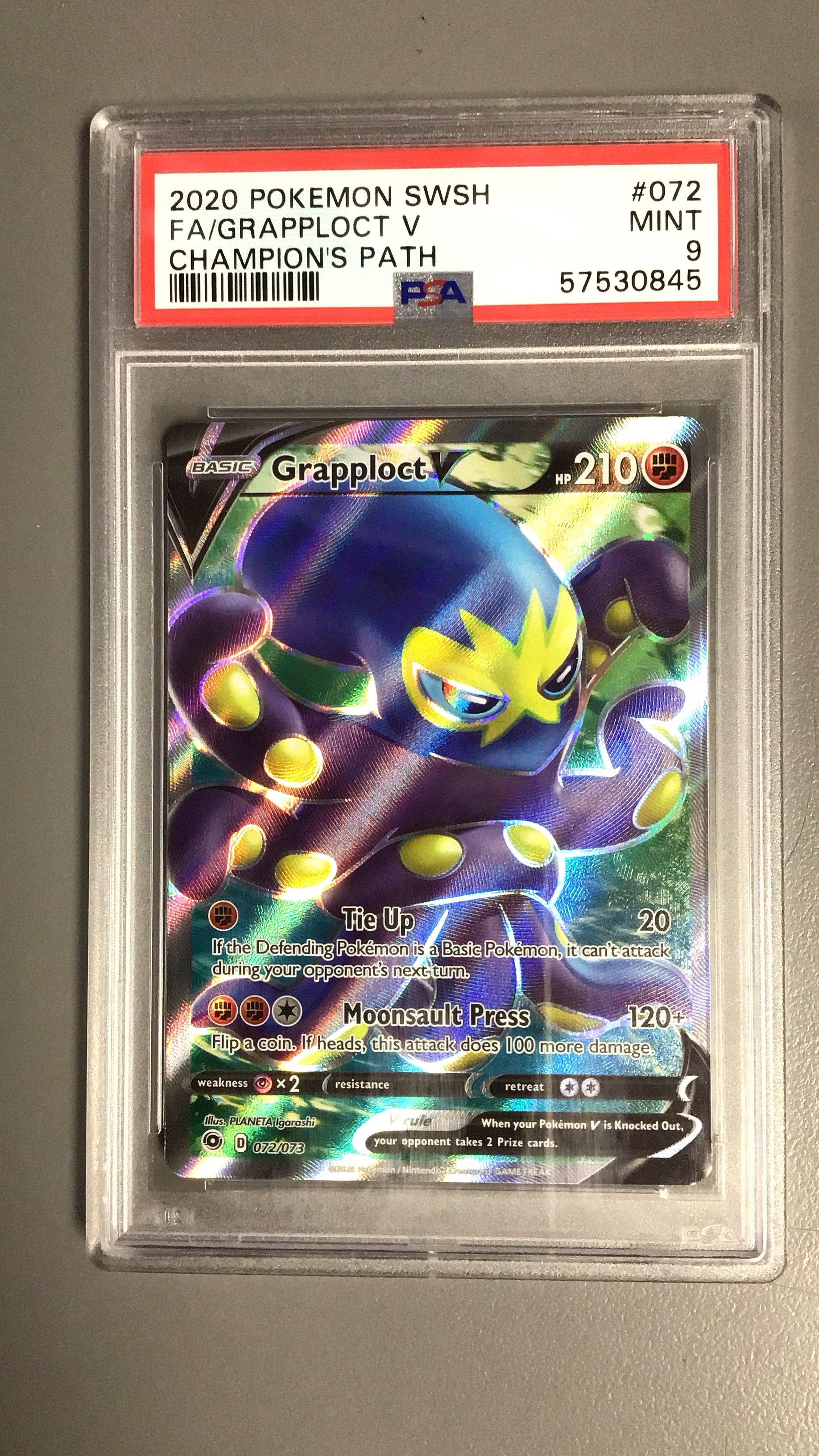 2020 Pokemon Sword & Shield Champion's Path 072 Full Art/grapploct V PSA 9