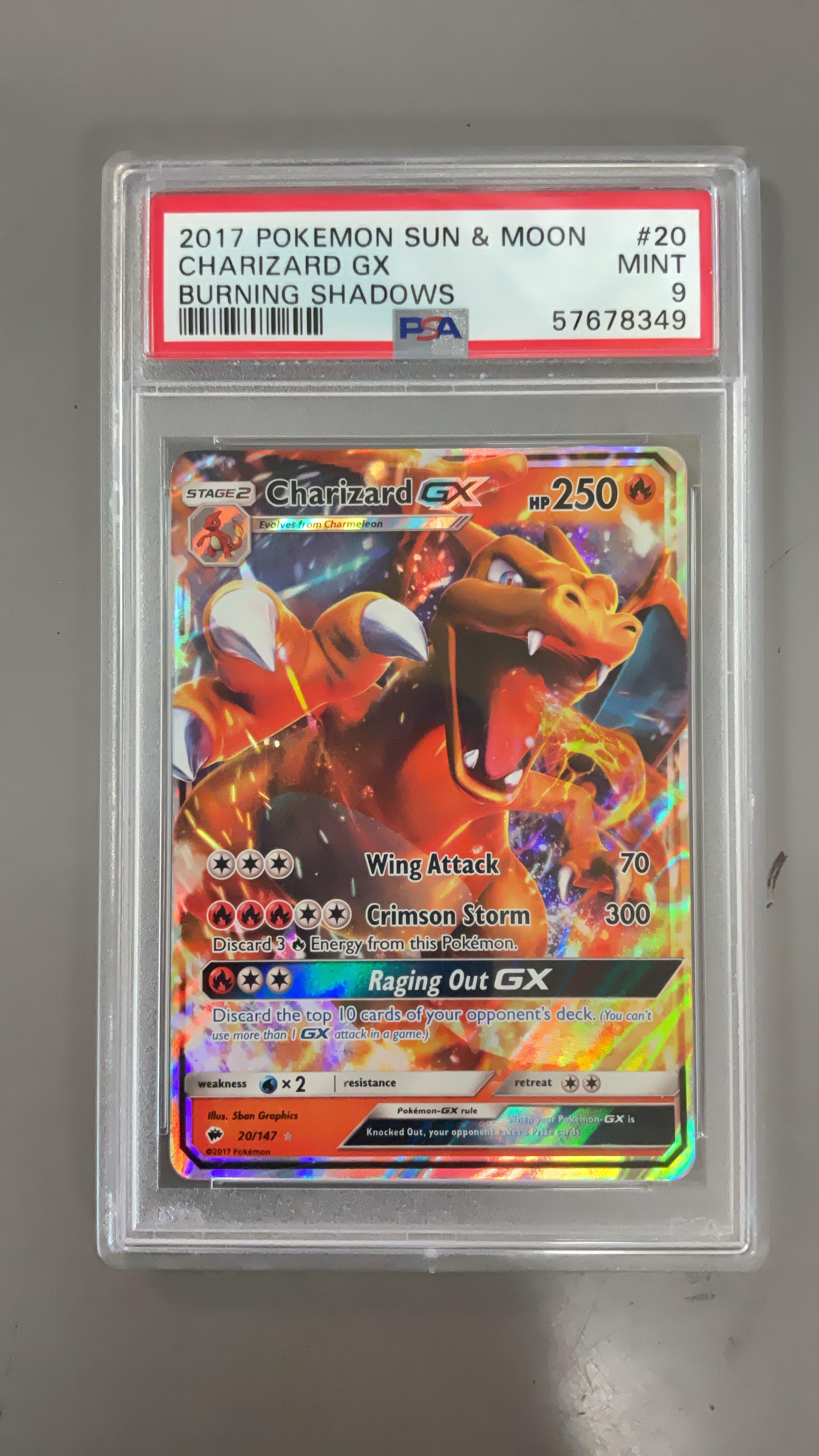 2017 Pokemon Sun & Moon Burning Shadows 20 Charizard Gx PSA 9