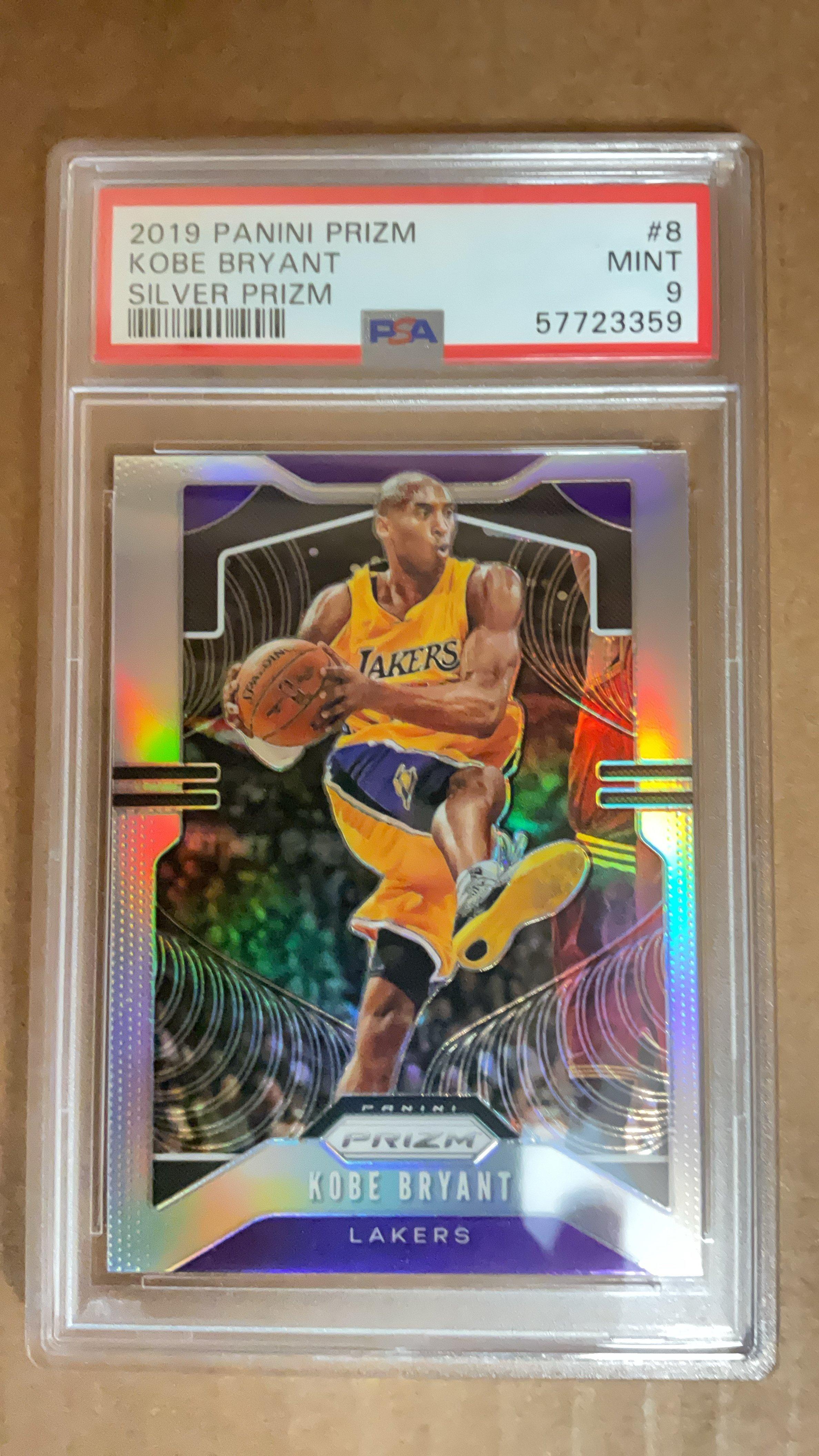 2019 Panini Prizm 8 Kobe Bryant Silver Prizm PSA 9 Graded Card