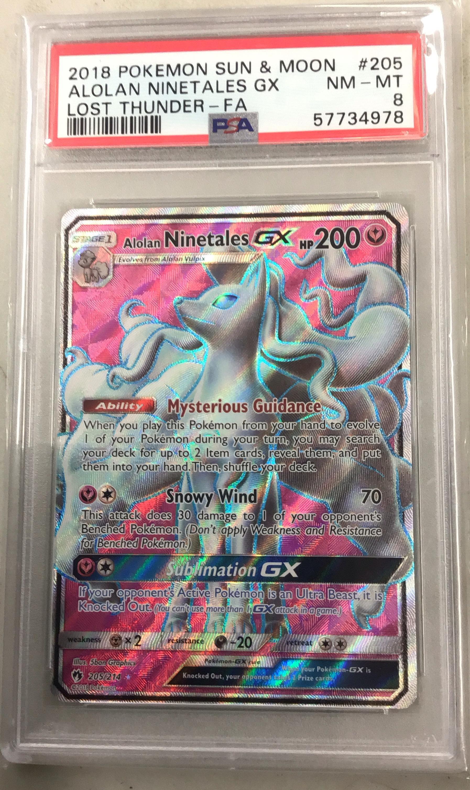 2018 Pokemon Sun & Moon Lost Thunder 205 Full Art/alolan Ninetales