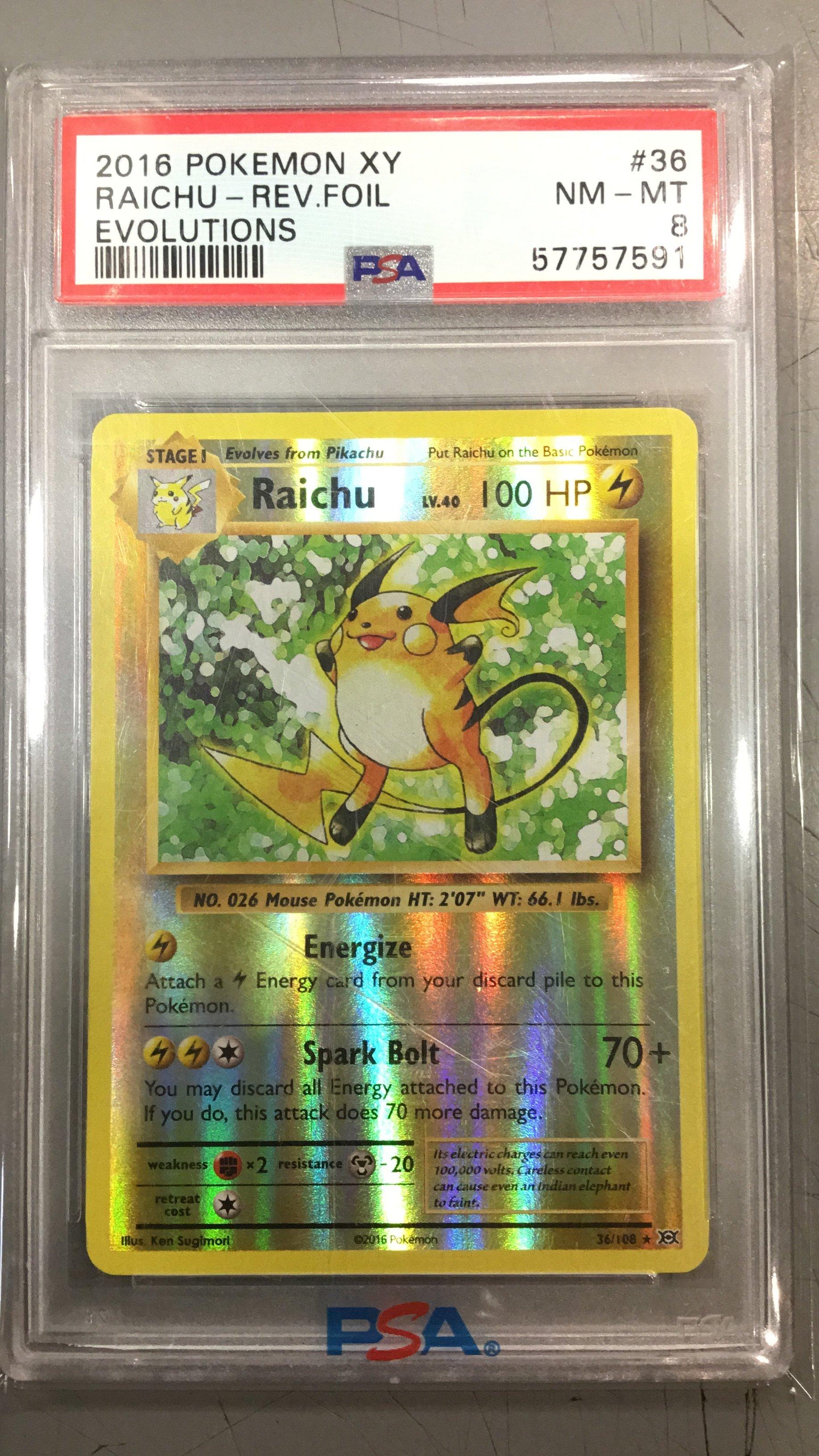 rhp様 2016 Pokemon Xy Evolutions 36 Raichu-reverse Foil PSA 8 Graded
