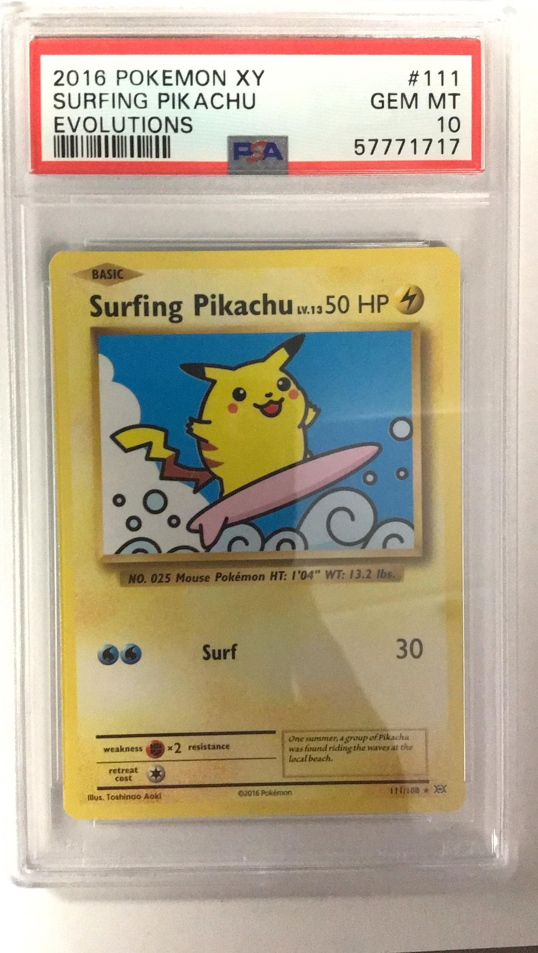 how rare is surfing pikachu pokemon card Surfing Pikachu VMAX (009/025) [Celebrations: 25th Anniversary] Lightly Played Holofoil main image 1