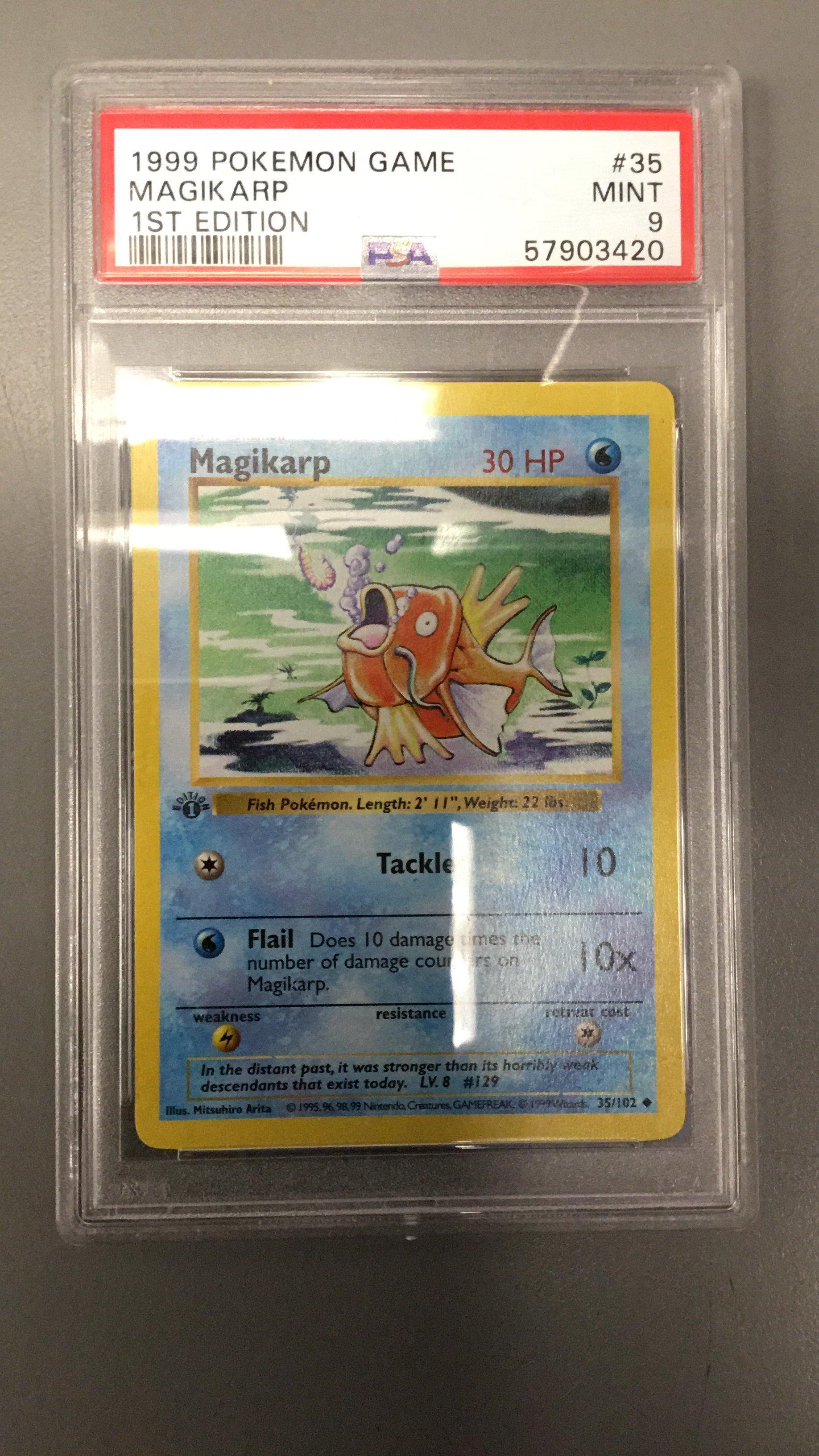 1999 Pokemon Game 35 Magikarp 1st Edition PSA 9 Graded Card | GameStop