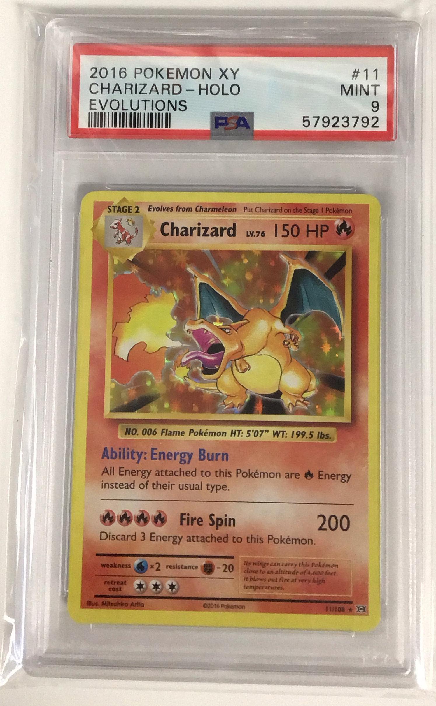 2016 Pokemon Xy Evolutions 11 Charizard-holo PSA 9 Graded Card