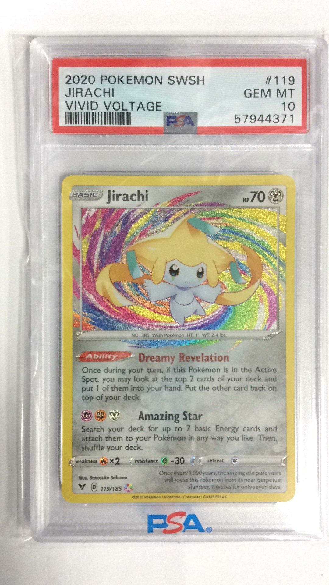 2020 Pokemon Sword & Shield Vivid Voltage 119 Jirachi PSA 10