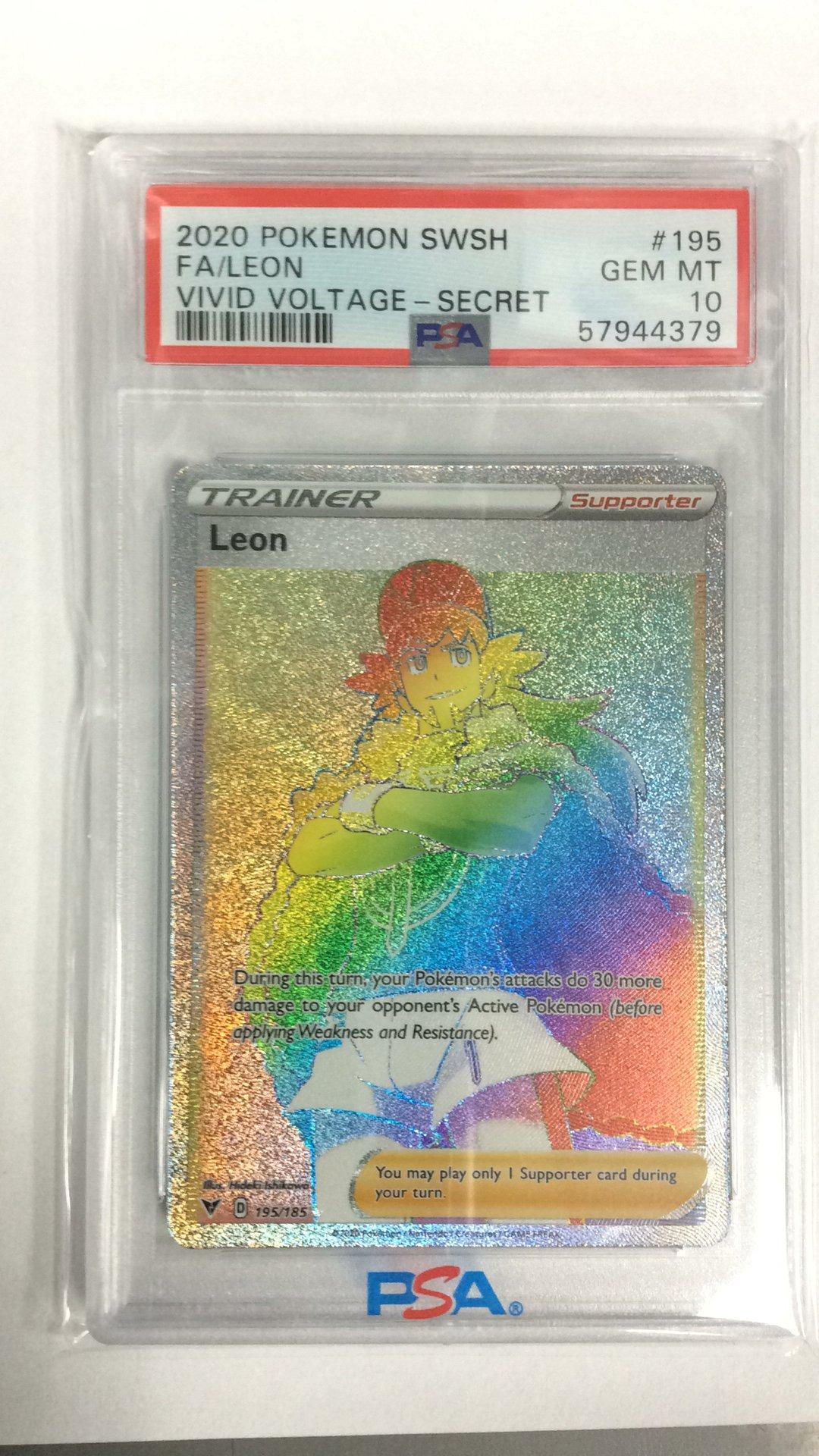 2020 Pokemon Sword & Shield Vivid Voltage 195 Full Art/leon Secret PSA 10  Graded Card | GameStop
