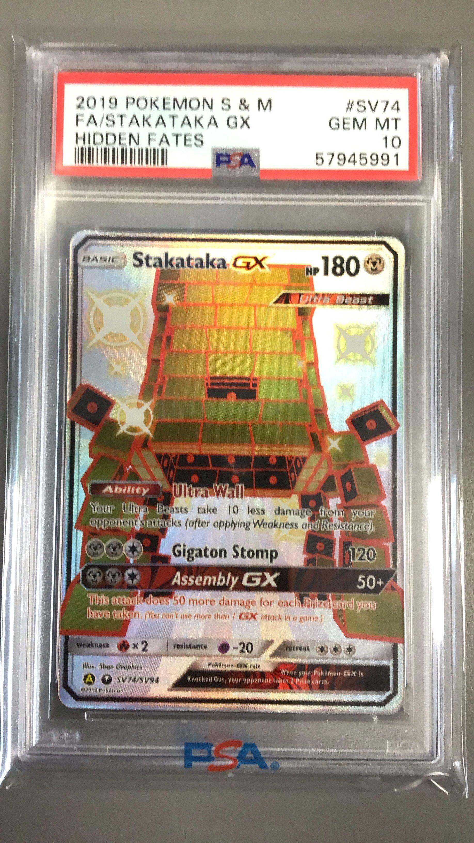 NATS 　SUNSEA 2019 Pokemon Sun & Moon Hidden Fates Sv74 Full Art/stakataka Gx
