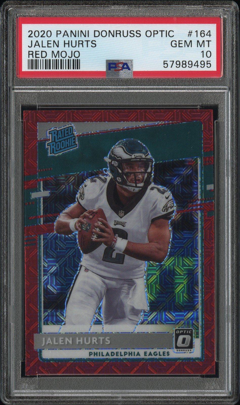 jalen hurts graded rookie card 2020 Panini Prizm #343 (PSA or BGS Graded) - 2020 2020 Panini Donruss Optic 164