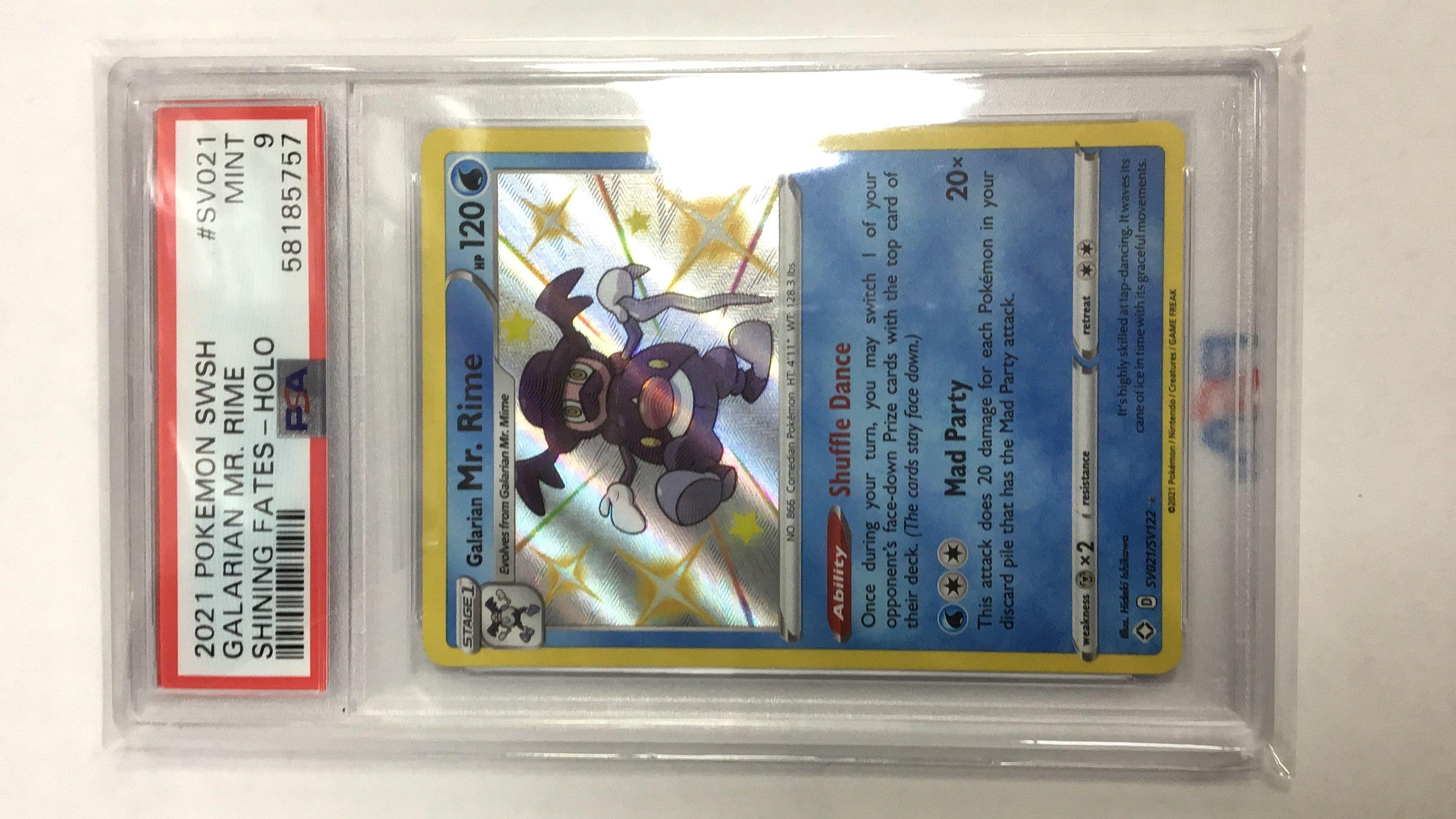 2021 Pokemon Sword & Shield Shining Fates Sv021 Galarian Mr. Rime-holo PSA 9