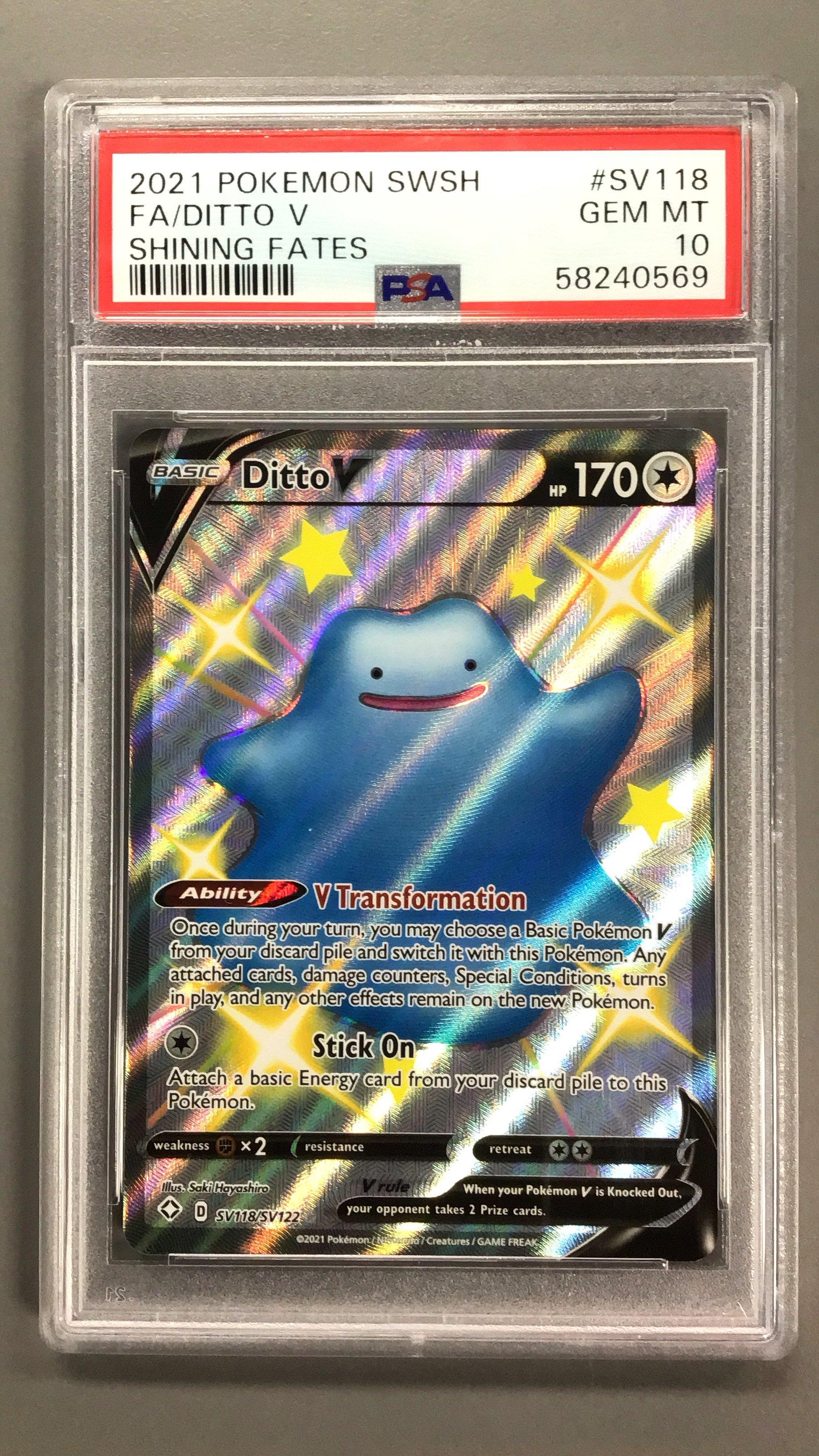 2021 Pokemon Sword & Shield Shining Fates Sv118 Full Art/ditto V