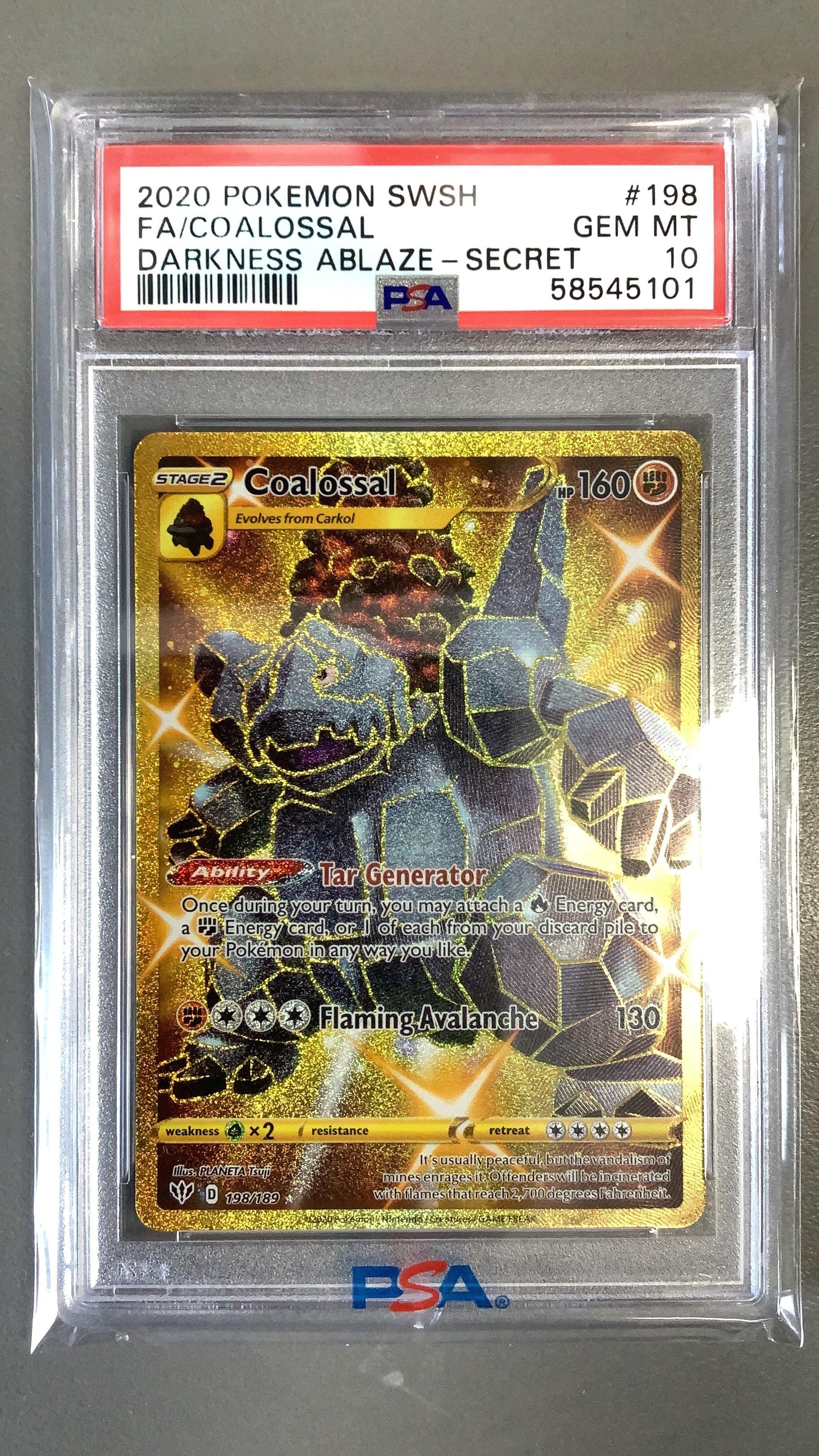 2020 Pokemon Sword & Shield Darkness Ablaze 198 Full Art/coalossal Secret  PSA 10 Graded Card | GameStop
