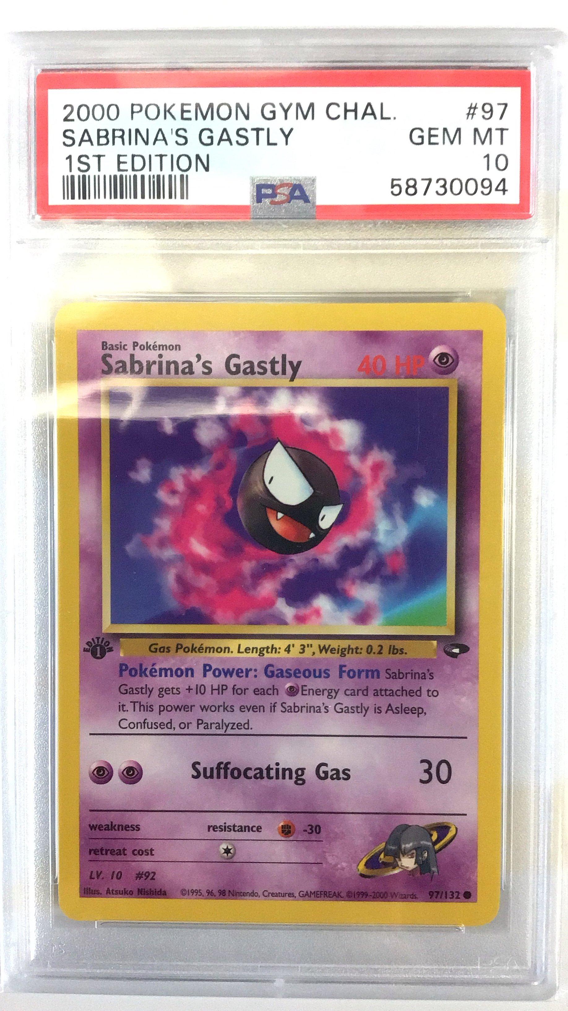 2000 Pokemon Gym Challenge Sabrina's Gastly 1st Edition PSA
