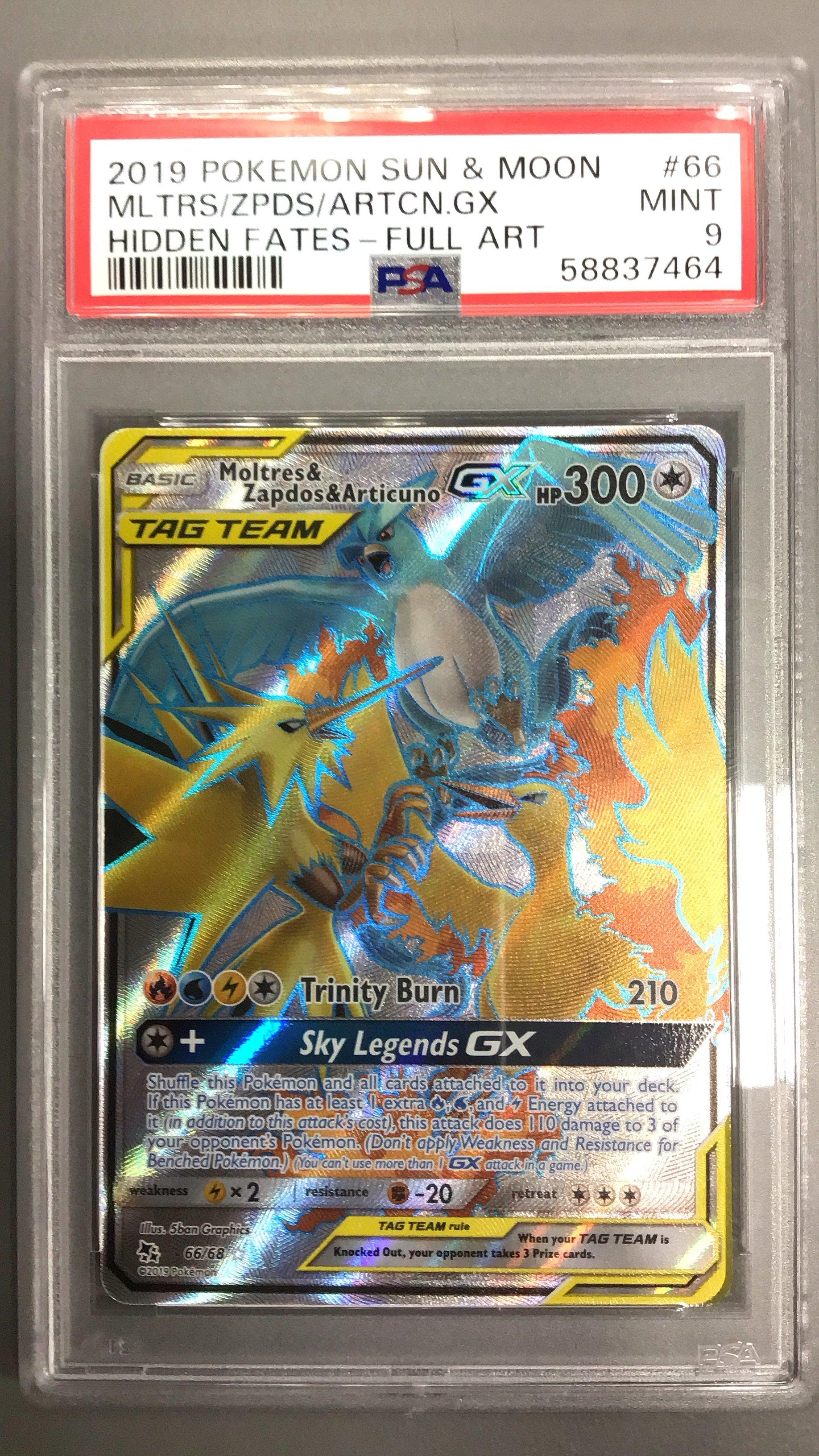 2019 Pokemon Sun & Moon Hidden Fates 66 Full Art/moltres & Zapdos