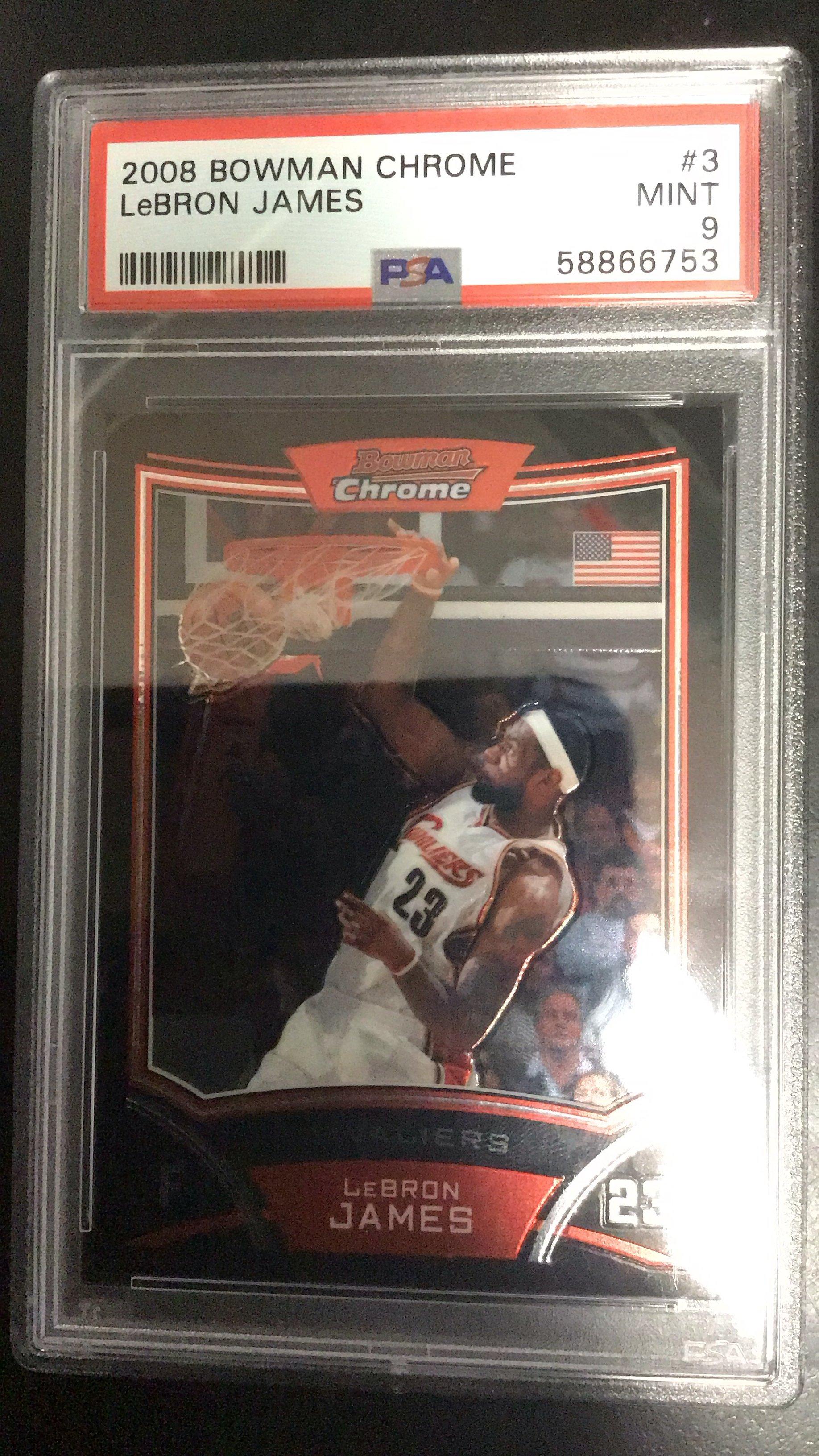 2008 Bowman Chrome 3 Lebron James PSA 9 Graded Card | GameStop