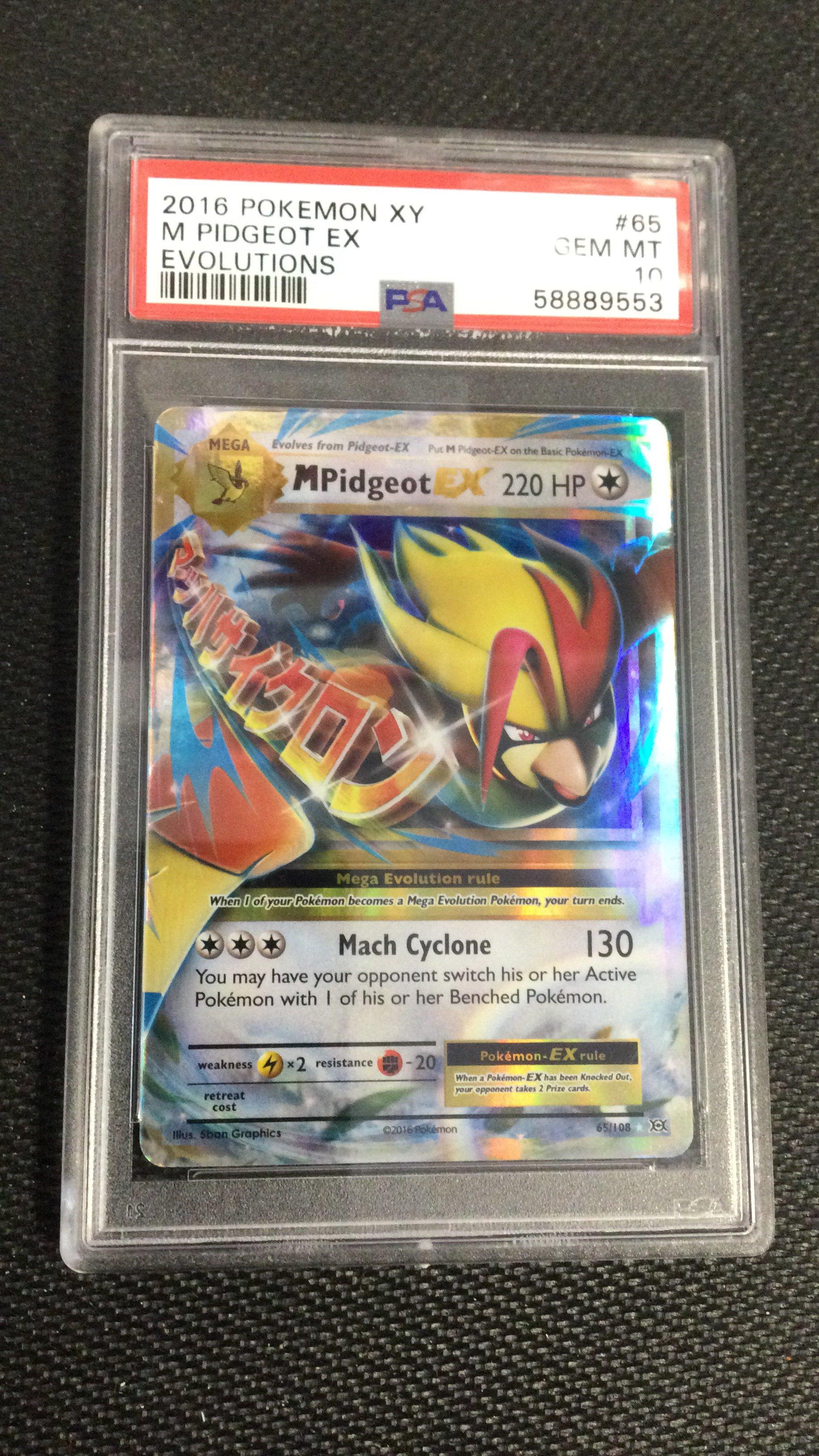 2016 Pokemon Xy Evolutions 65 M Pidgeot Ex PSA 10 Graded Card