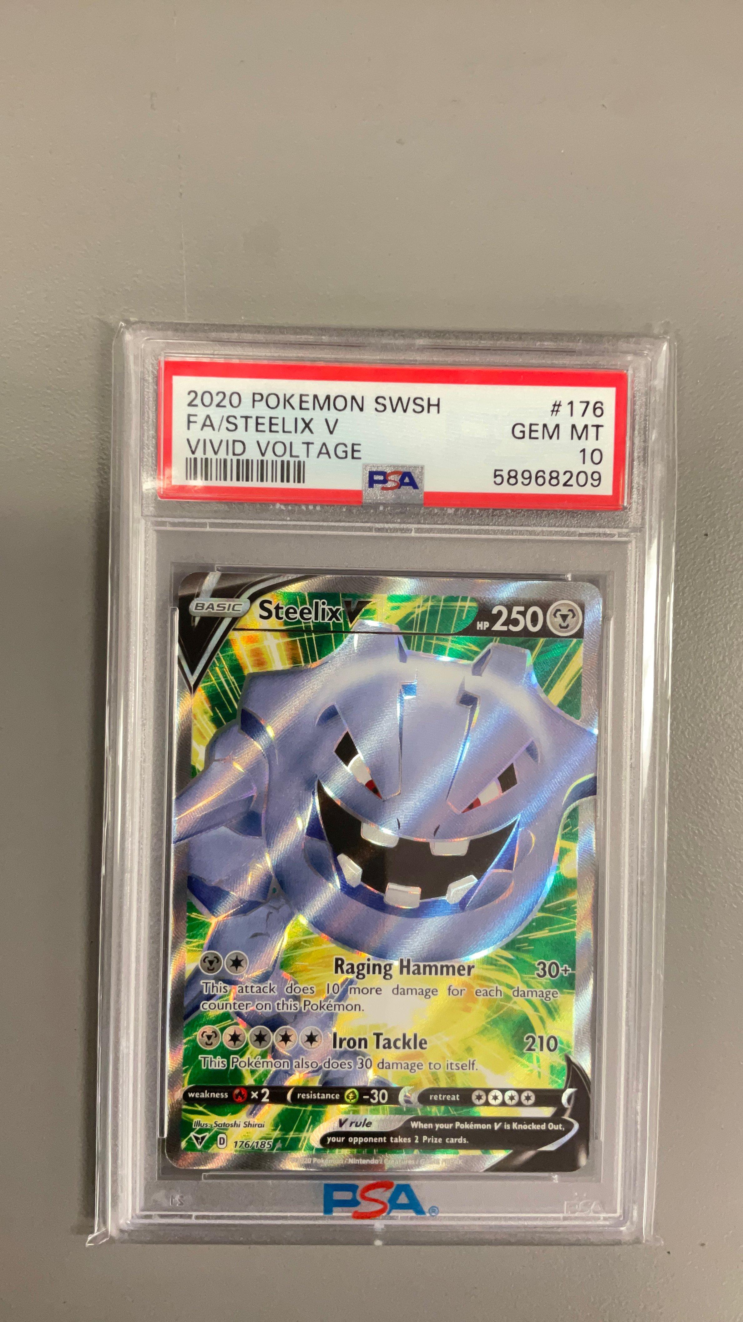 2020 Pokemon Sword & Shield Vivid Voltage 176 Fa/steelix V PSA 10