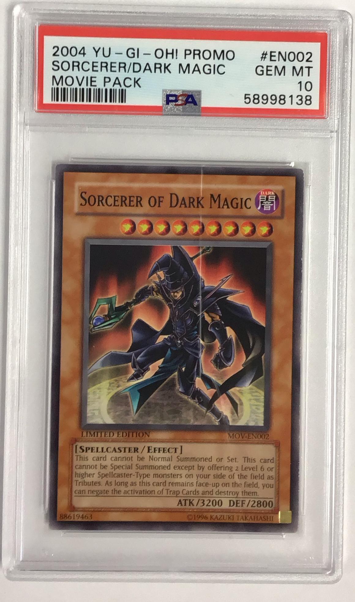 2004 Yu-gi-oh! Promo En002 Sorcerer Of Dark Magic Movie Pack PSA