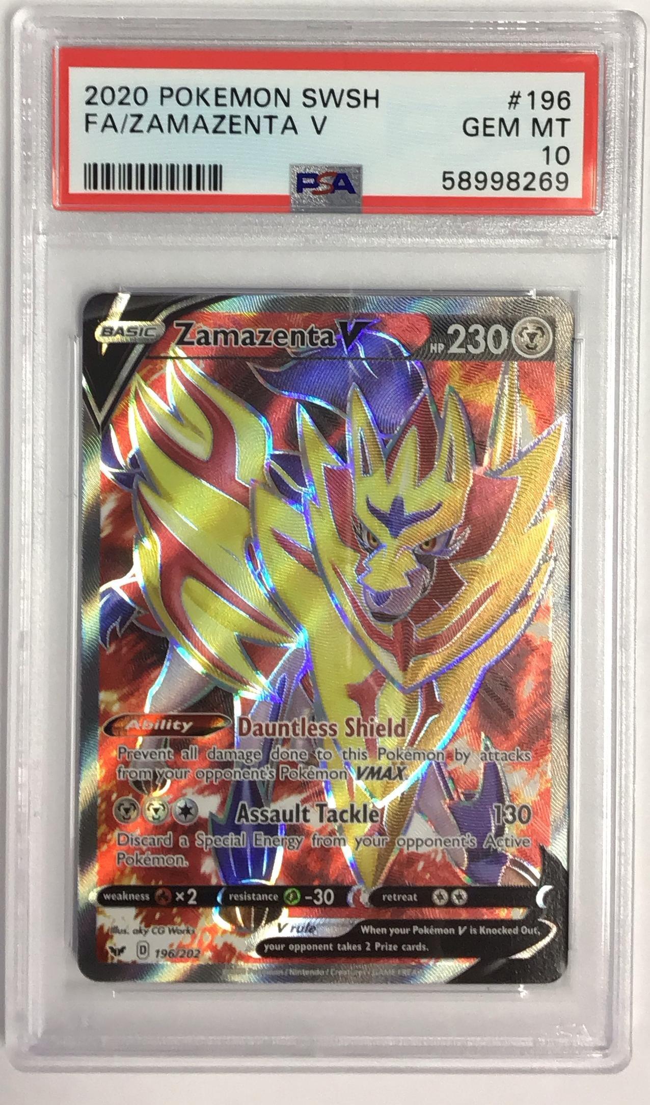 2020 Pokemon Sword & Shield 196 Full Art/zamazenta V PSA 10