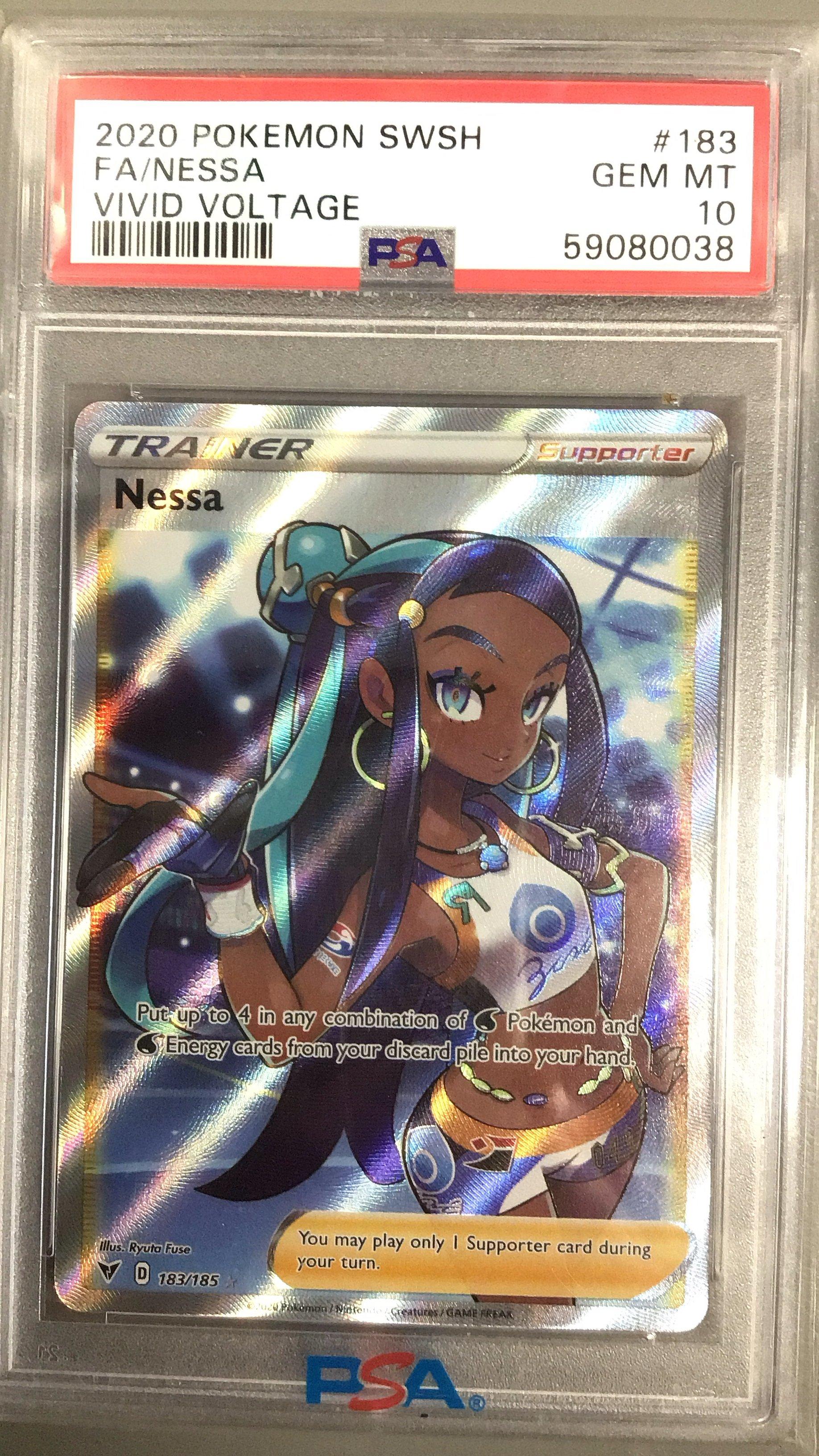 2020 Pokemon Sword & Shield Vivid Voltage 183 Full Art/nessa PSA