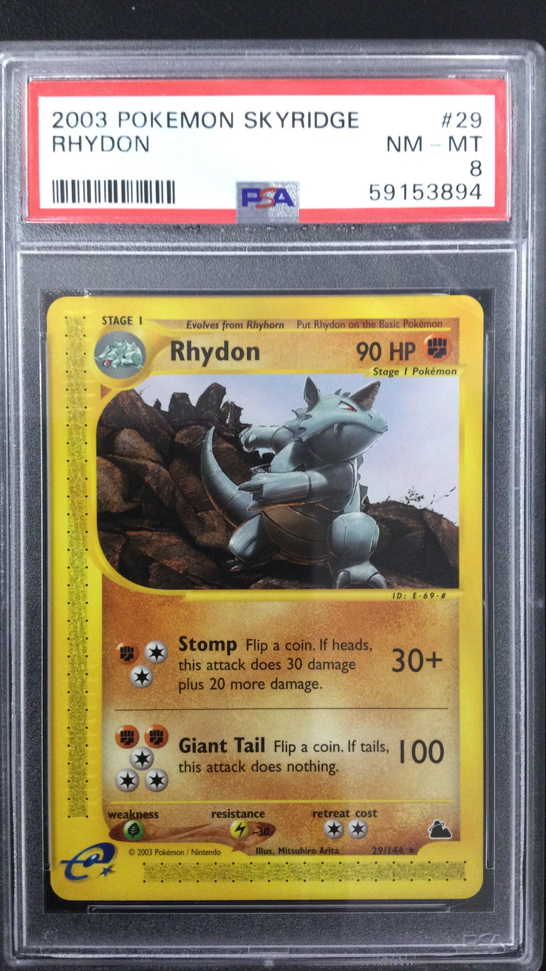 2003 Pokemon Skyridge 29 Rhydon PSA 8