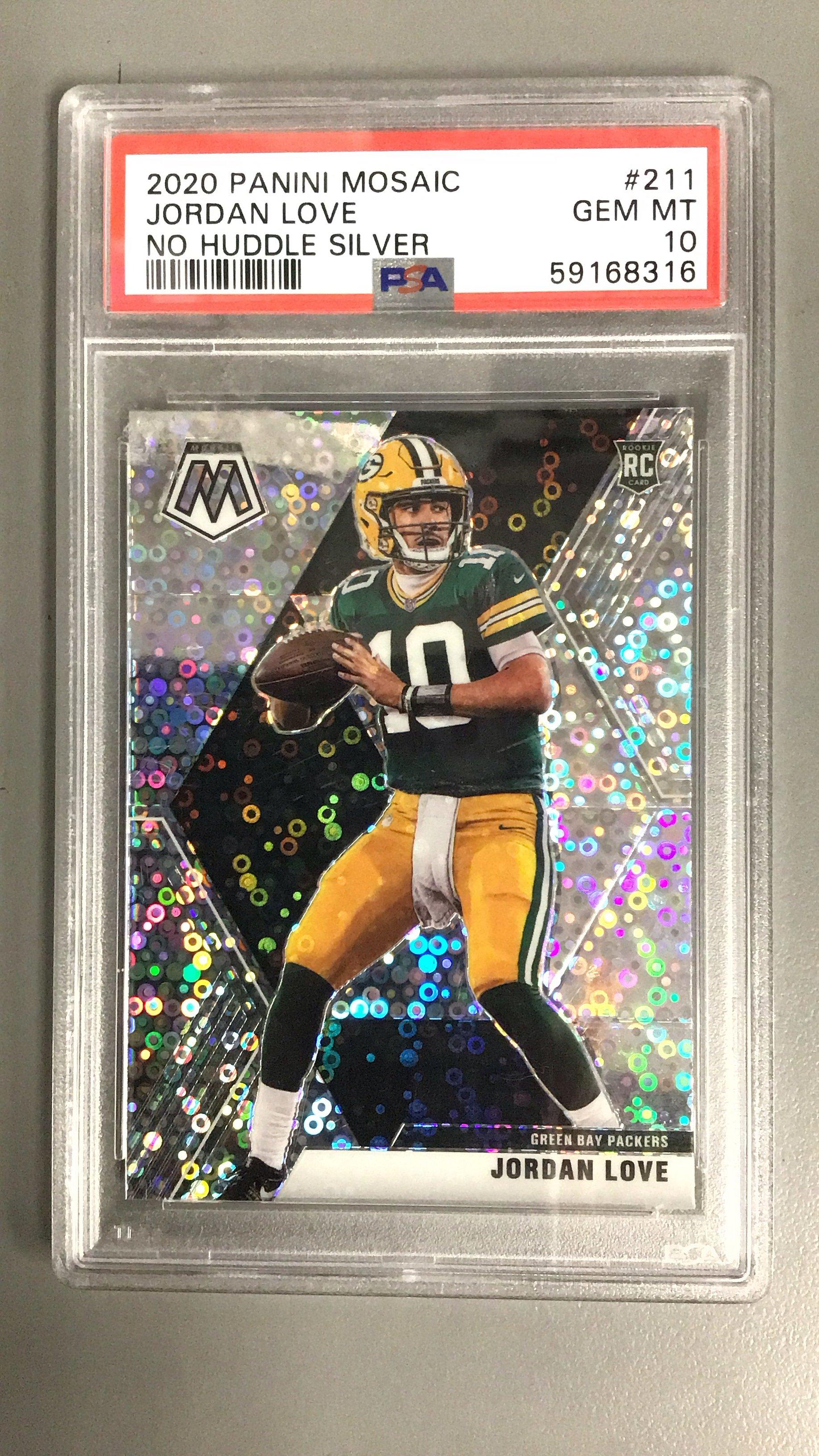 2020 Panini Mosaic 211 Jordan Love No Huddle Silver PSA