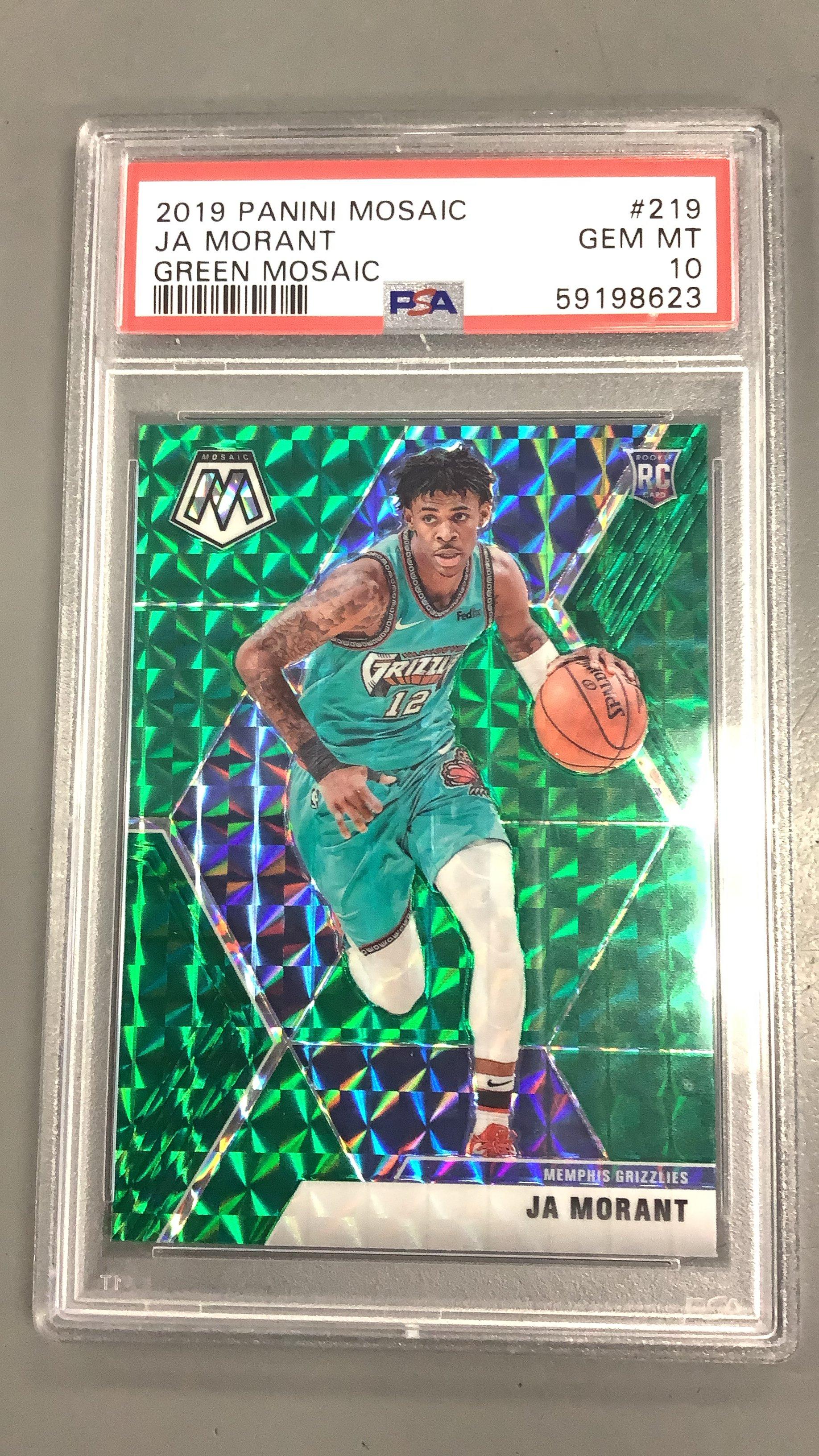 2019 Panini Mosaic 219 Ja Morant Green Mosaic PSA 10
