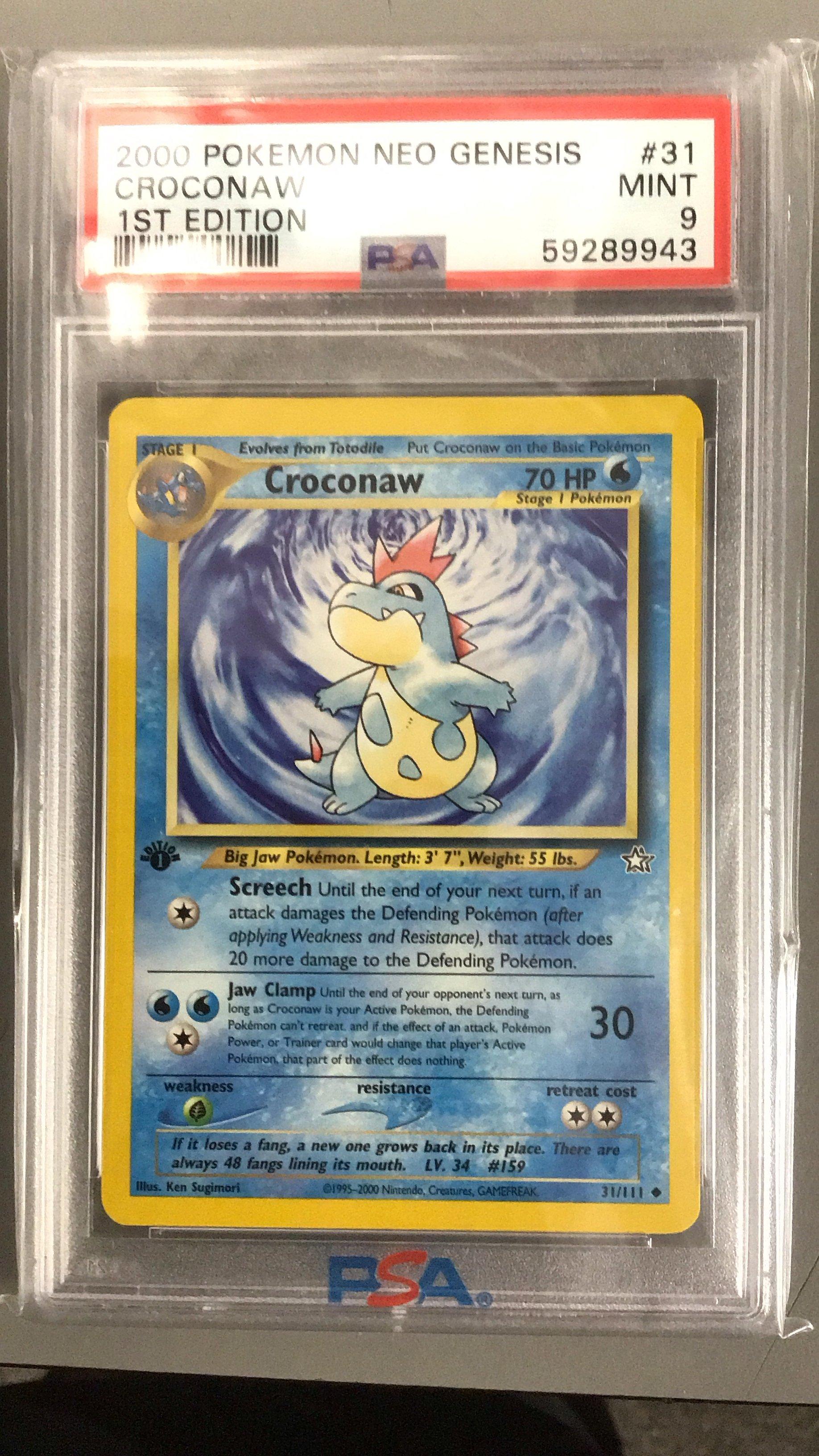 2000 Pokemon Neo Genesis 1st Edition 31 Croconaw PSA 9