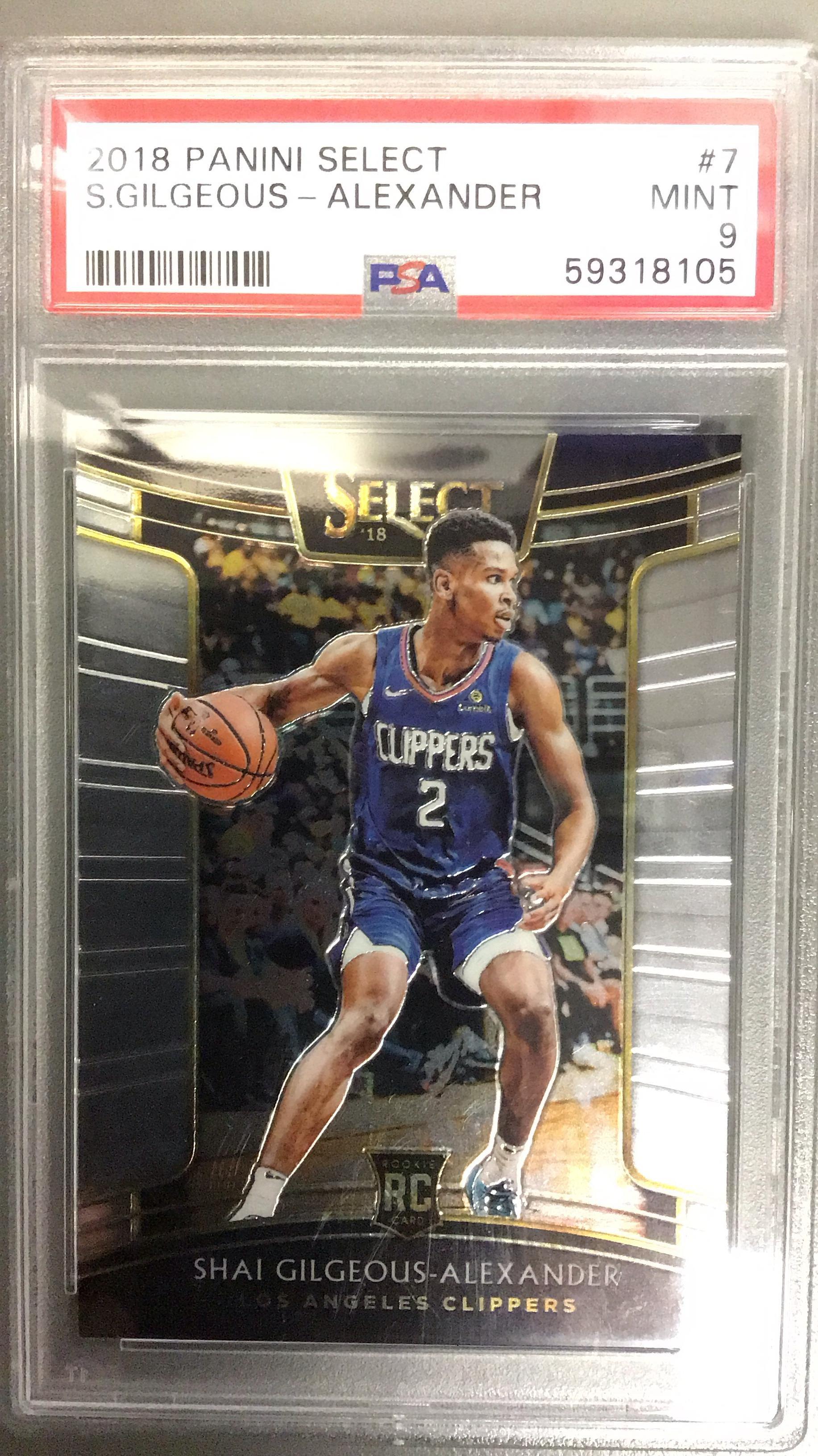 2018 Panini Select 7 Shai Gilgeous-alexander PSA 9 Graded Card 