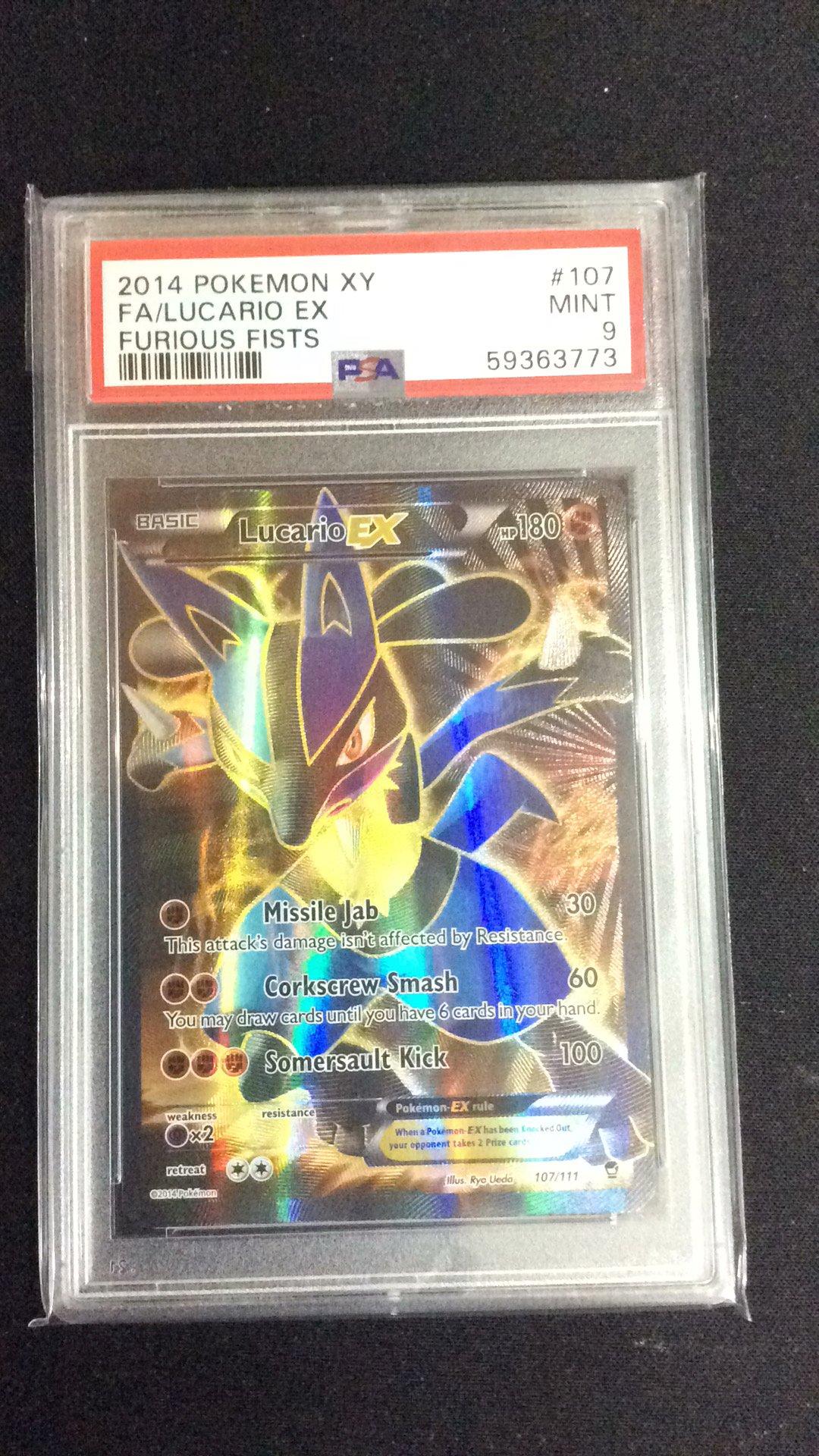 2014 Pokemon Xy Furious Fists 107 Full Art/lucario Ex PSA 9 | GameStop