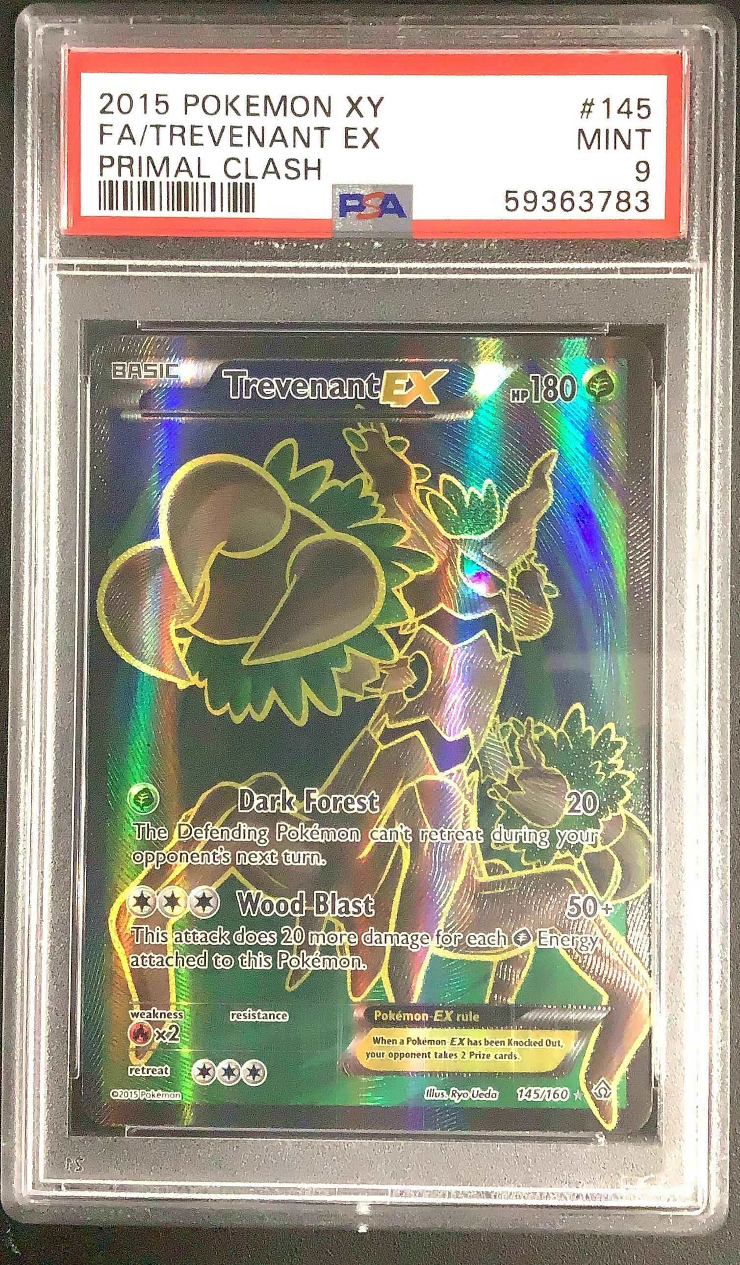2015 Pokemon Xy Primal Clash 145 Full Art/trevenant Ex PSA 9