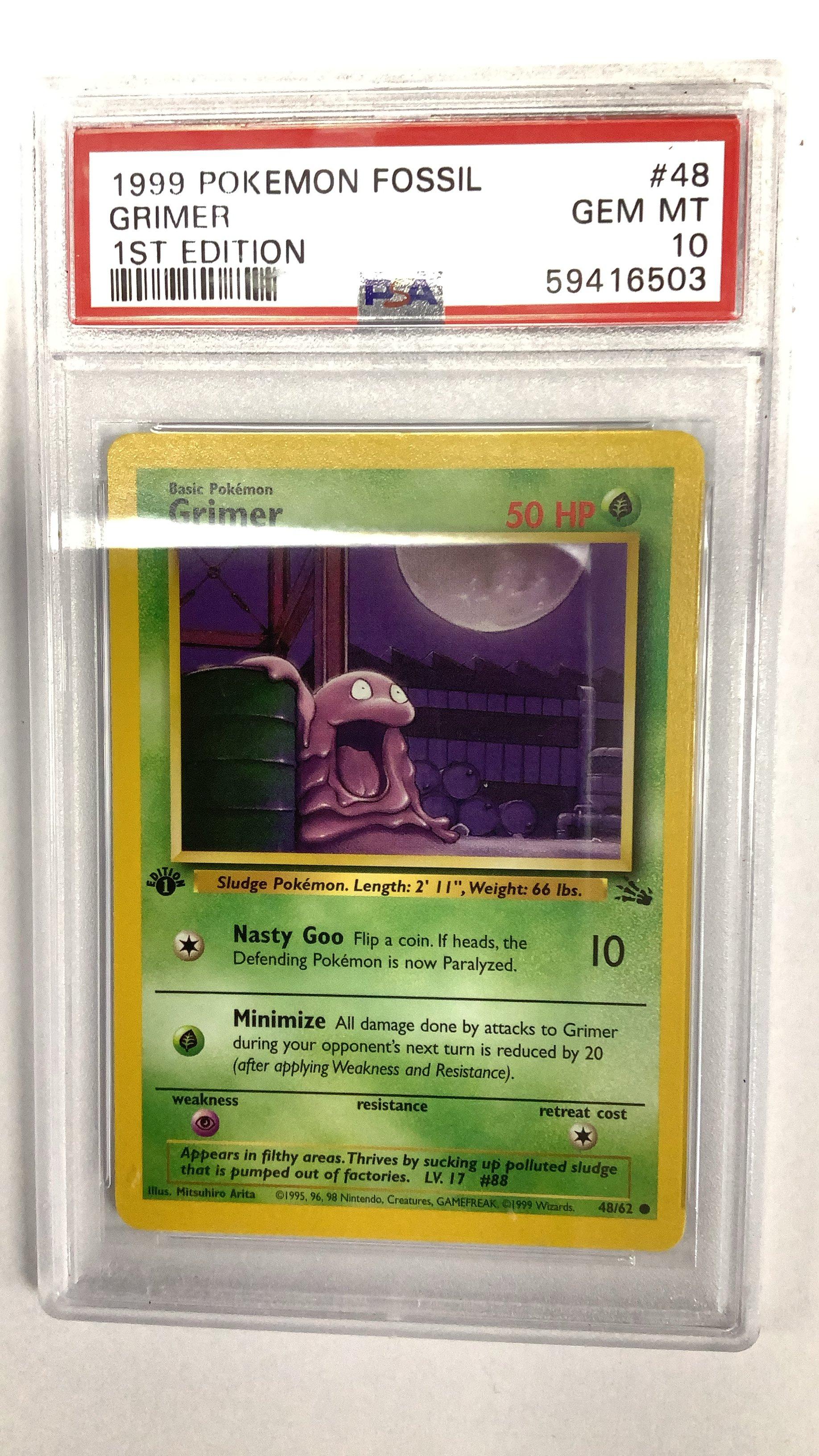 1999 Pokemon Fossil 48 Grimer 1st Edition PSA 10 Graded Card