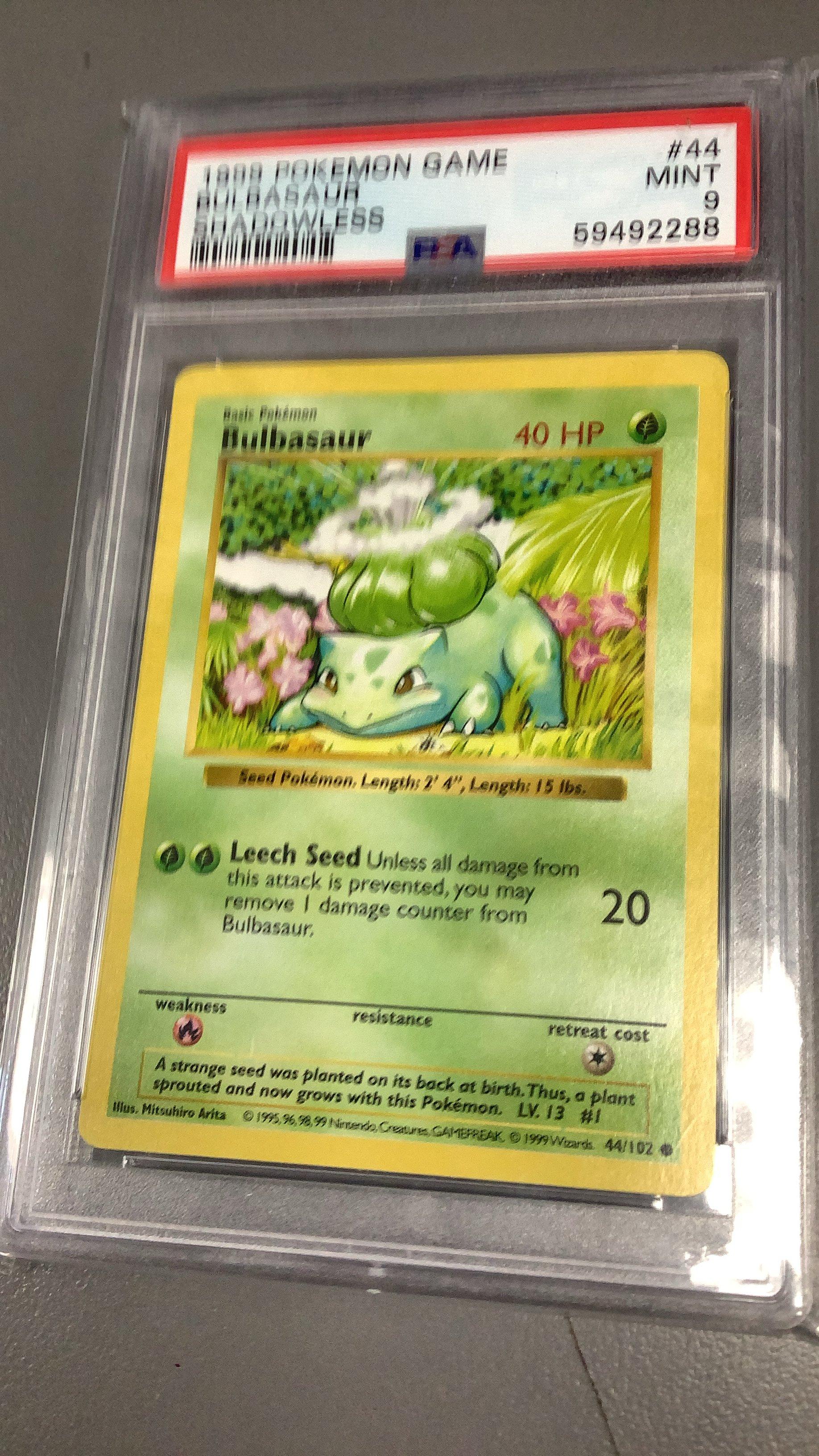 ポケモンカードゲーム PSA9 Bulbasaur Shadowless 1999 Pokemon 1999 Pokemon Game 44 Bulbasaur Shadowless PSA 9 Graded Card | GameStop