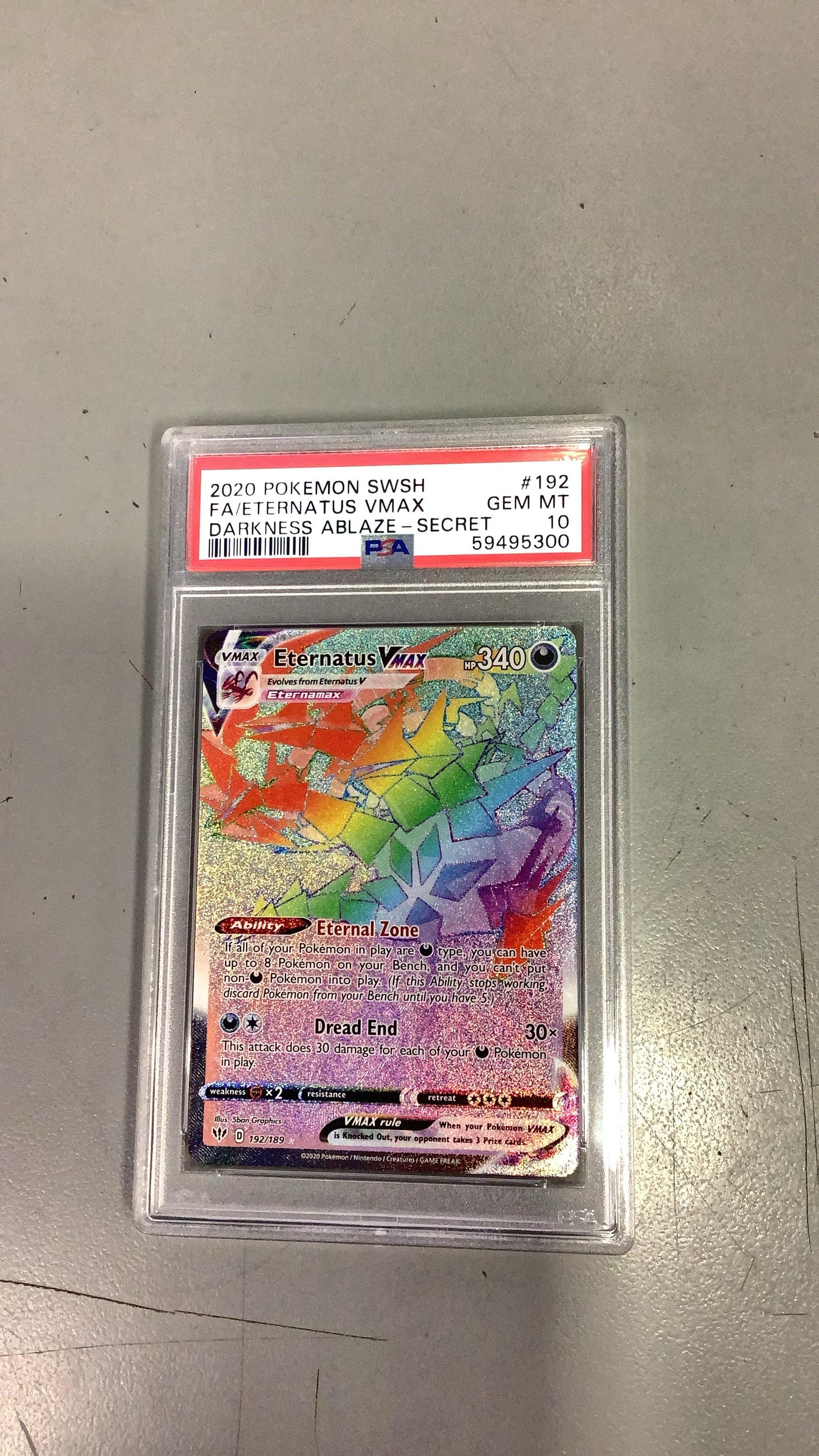 2020 Pokemon Sword & Shield Darkness Ablaze 192 Full Art/eternatus Vmax  Secret PSA 10 Graded Card | GameStop