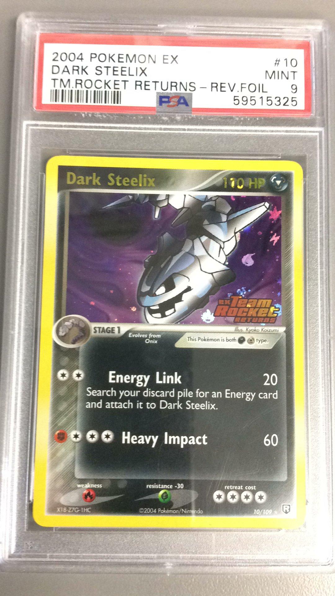 2004 Pokemon Ex Team Rocket Returns 10 Dark Steelix PSA 9