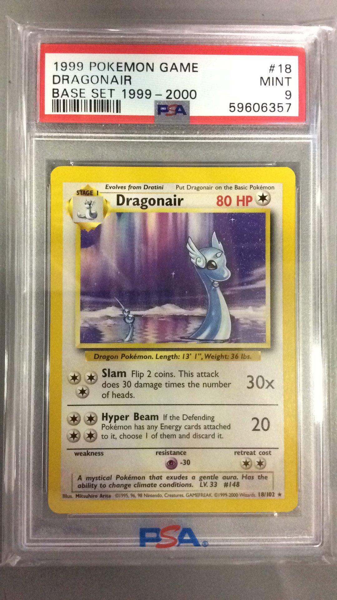 1999 Pokemon Game 18 Dragonair Base Set 1999-2000 PSA 9