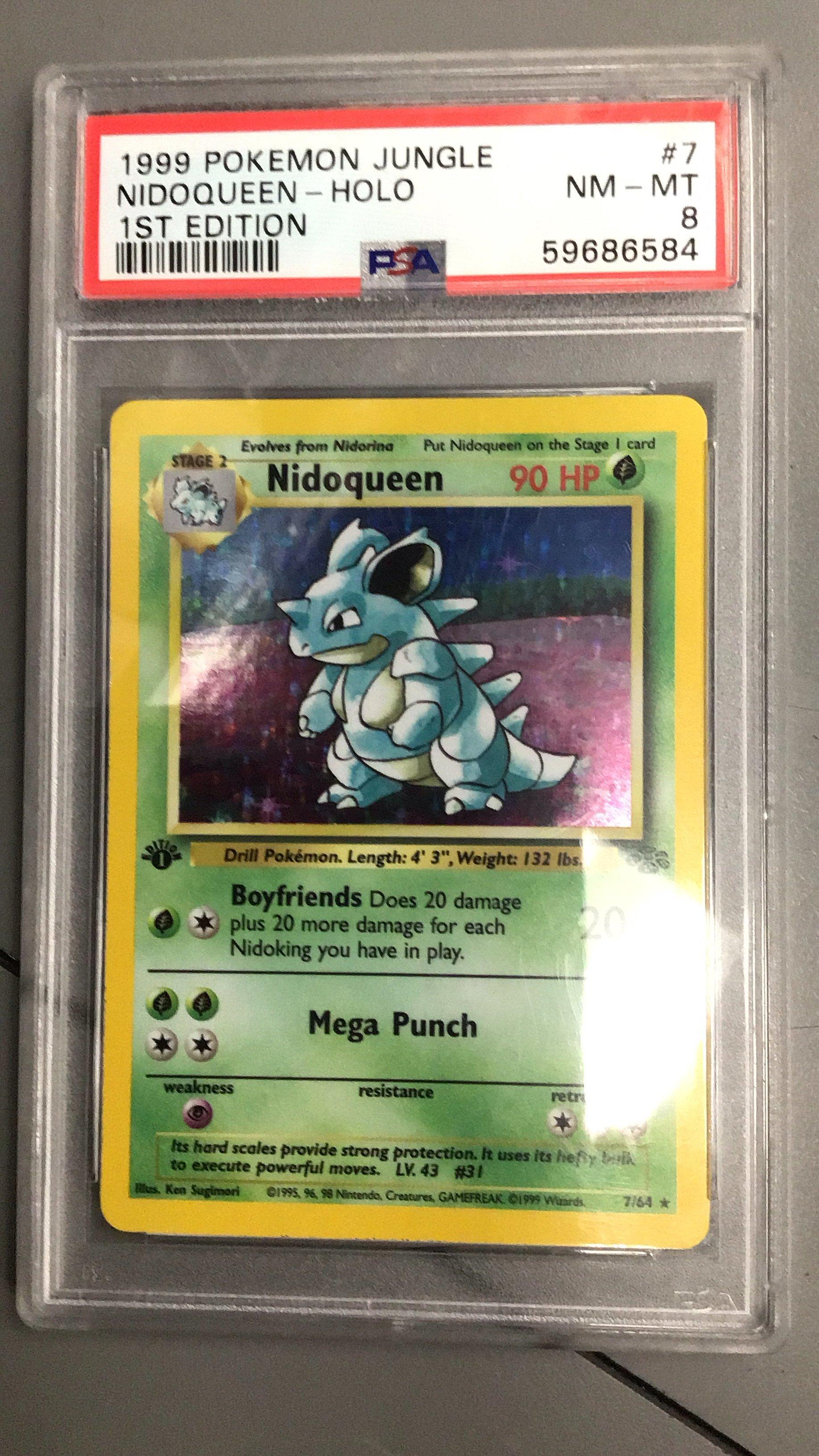 ニドクインpsa7 1999 Pokemon Jungle 7 Nidoqueen-holo 1st Edition PSA 8 Graded Card
