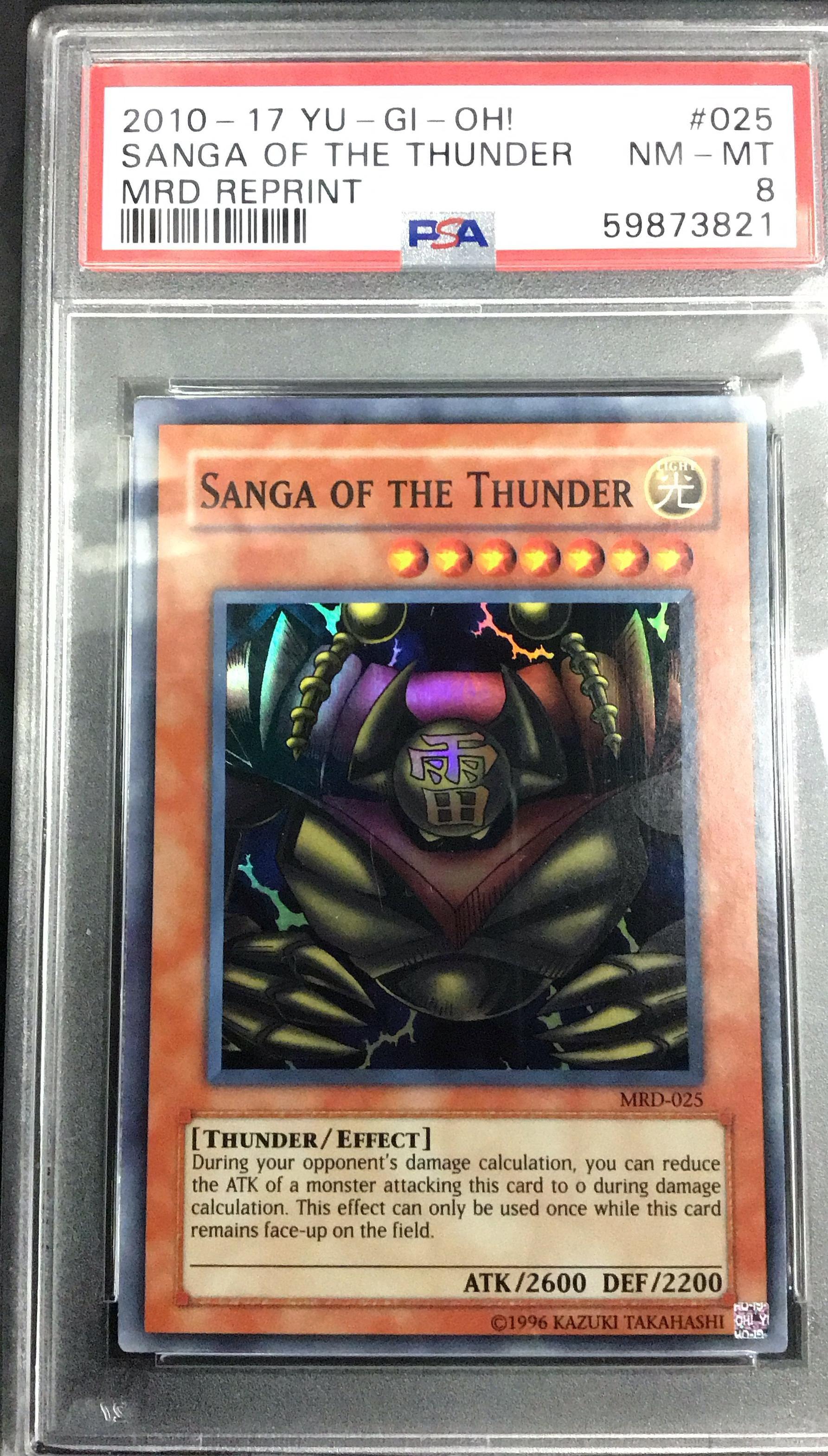 2010-2017 Yu-gi-oh! Metal Raiders Reprint 025 Sanga Of The Thunder PSA 8