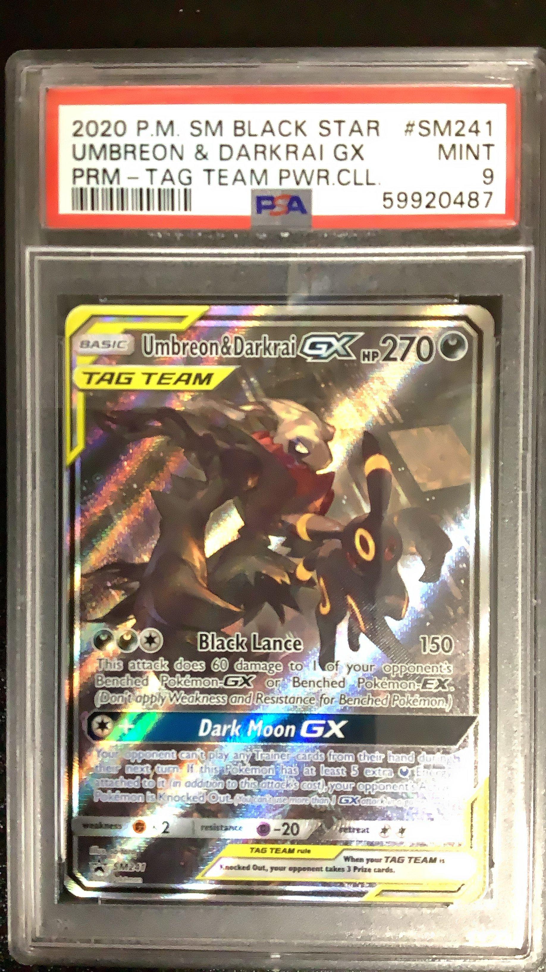 PSA 10 Gem Mint Umbreon & Darkrai GX 010/031 Tag Team