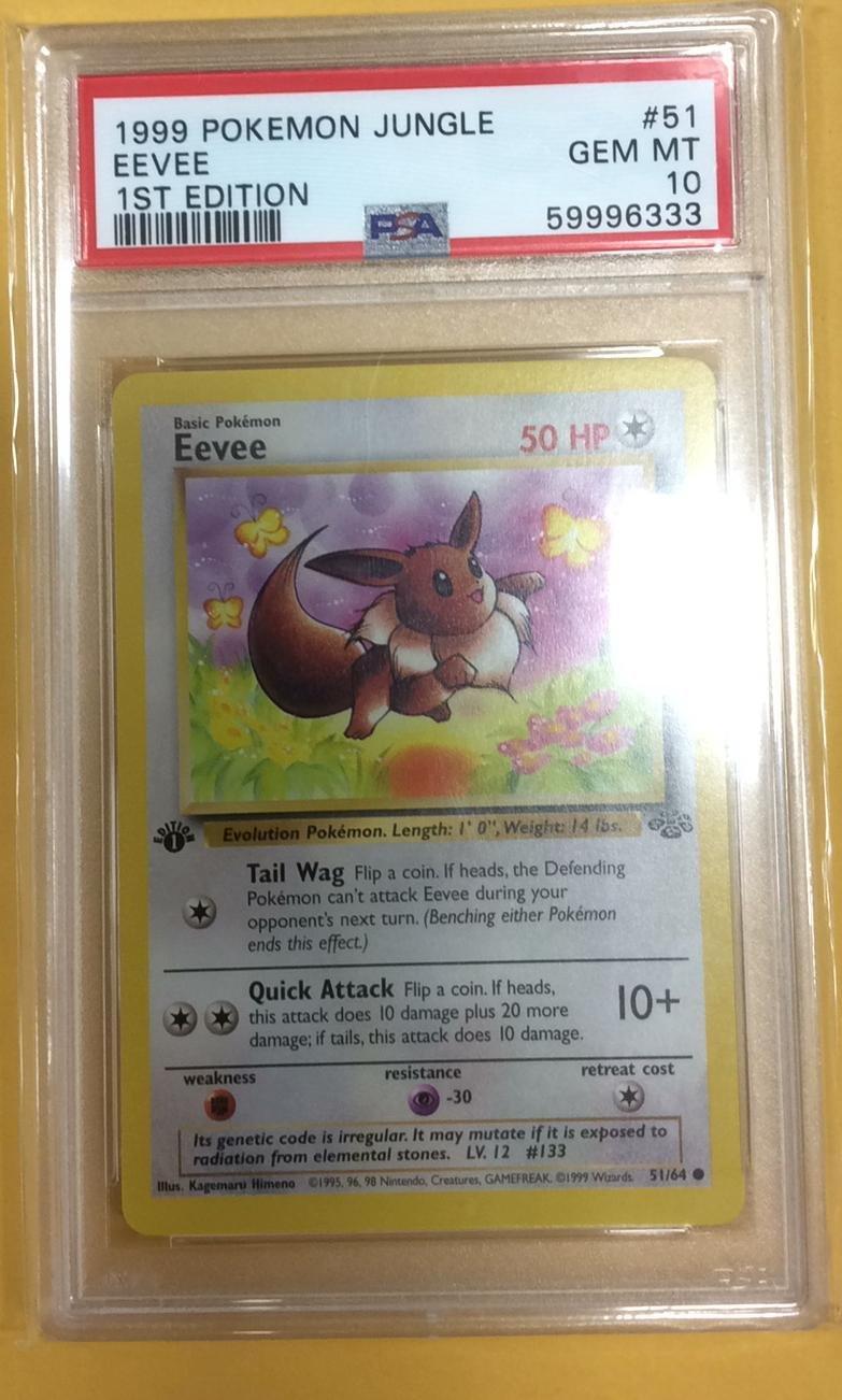 1999 Pokemon Jungle 51 Eevee 1st Edition PSA 10 Graded Card | GameStop