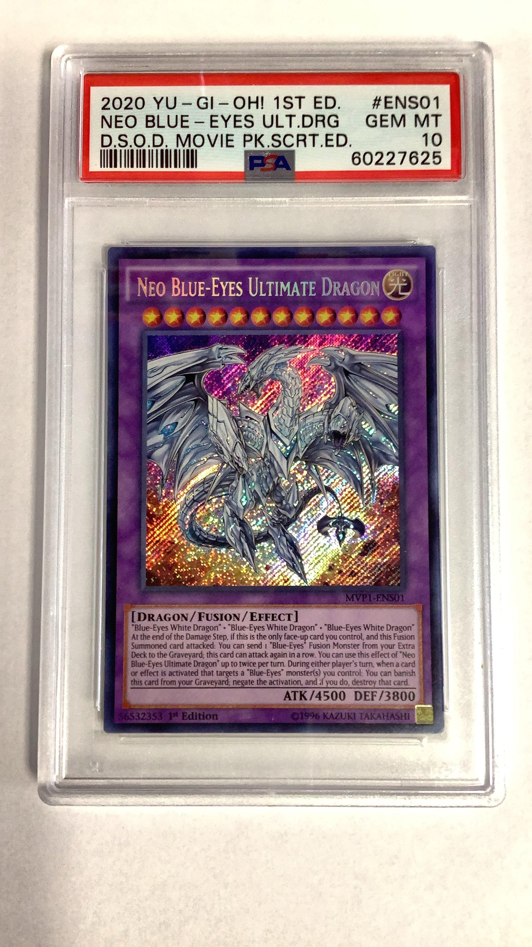 2020 Yu-gi-oh! The Dark Side Of Dimensions Movie Pack Secret Edition Ens01 Neo Blue-eyes Ultimate Dragon 1st Edition PSA