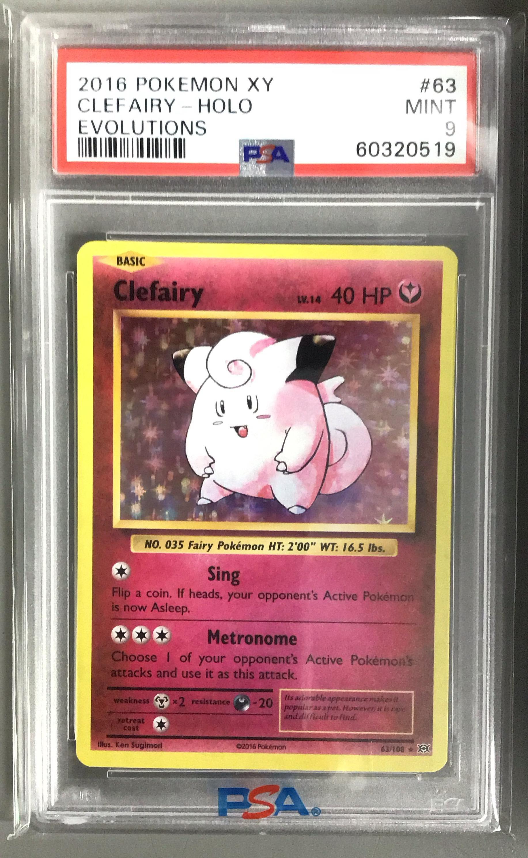 ポケモンカード PSA 2016 Pokemon Xy Evolutions 63 Clefairy-holo PSA 9 Graded Card