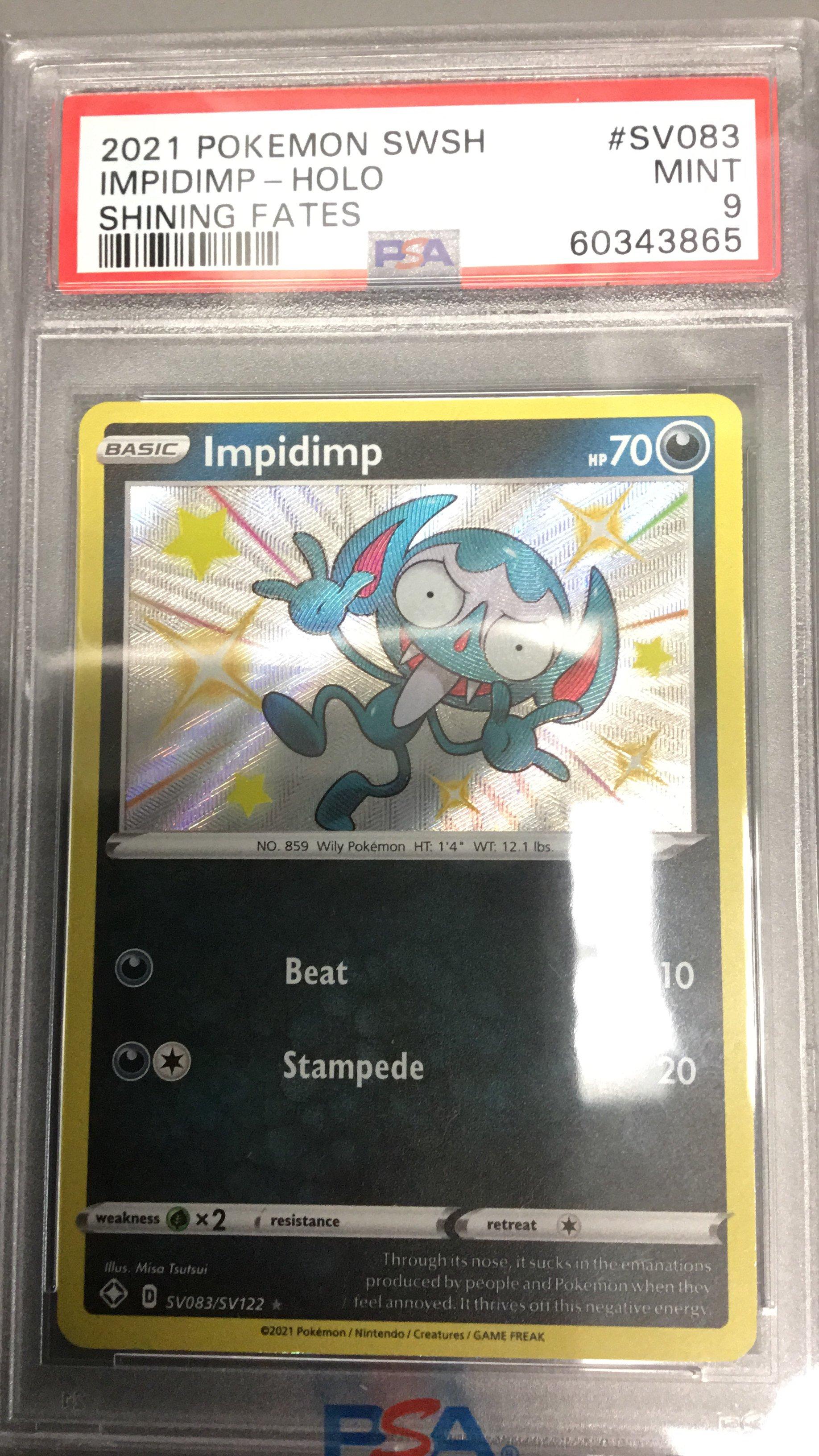 2021 Pokemon Sword & Shield Shining Fates Sv083 Impidimp-holo PSA 9