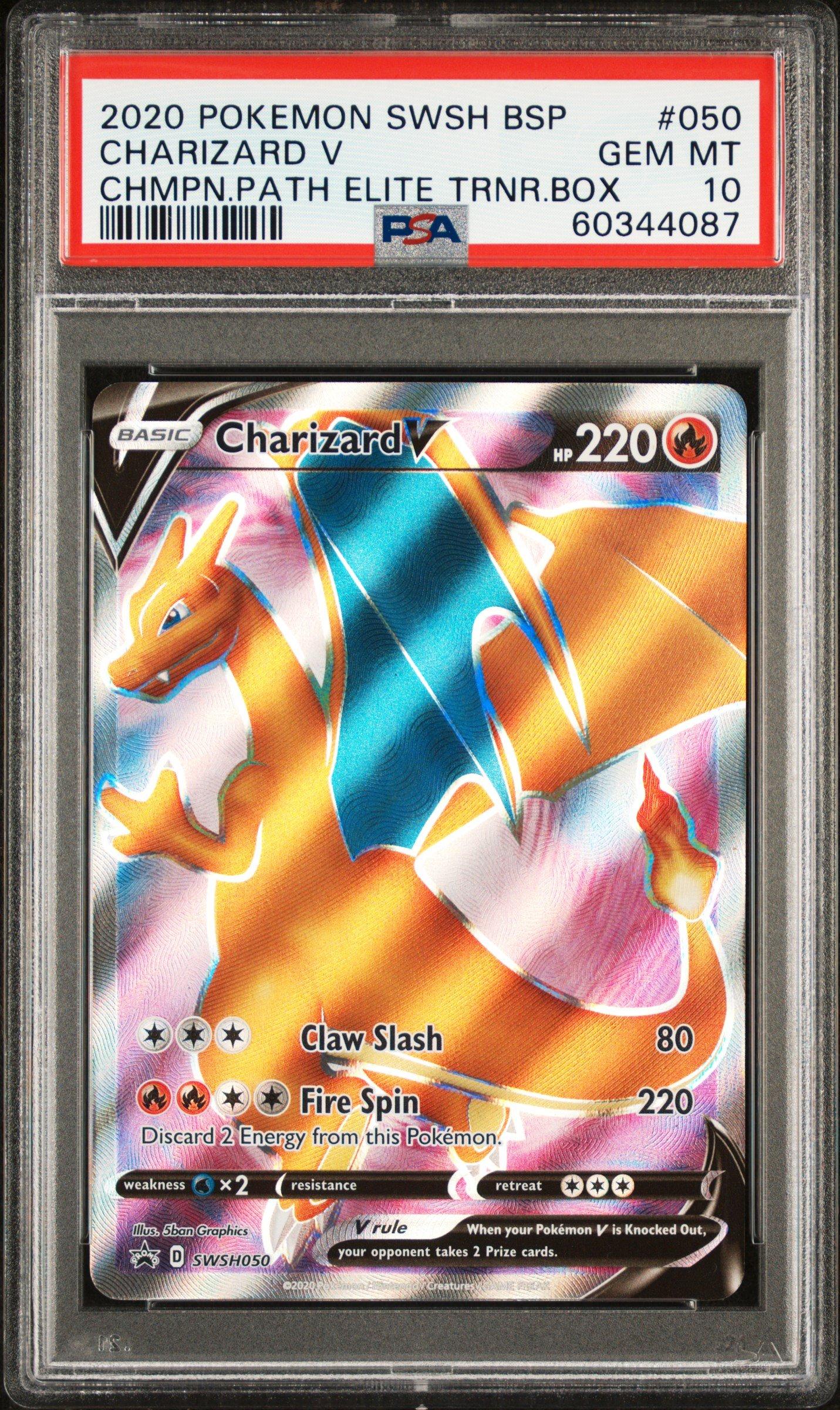 リザードンvSAR PSA10Pokémon Charizard V 2020 Pokemon Swsh Black Star Promo 050 Charizard V Champion's Path