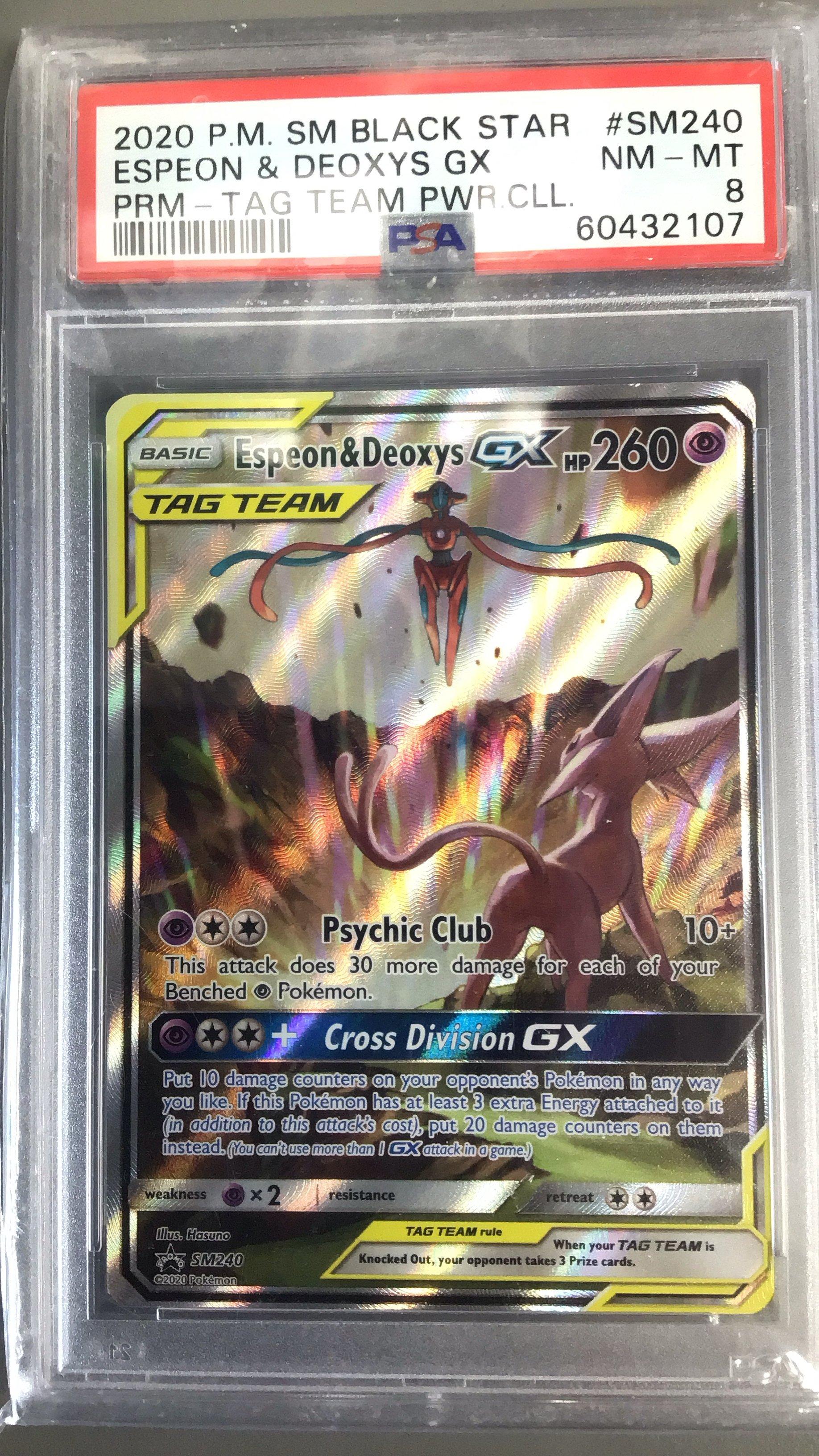 2020 Pokemon Sm Black Star Promo Sm240 Espeon & Deoxys Gx Tag Team