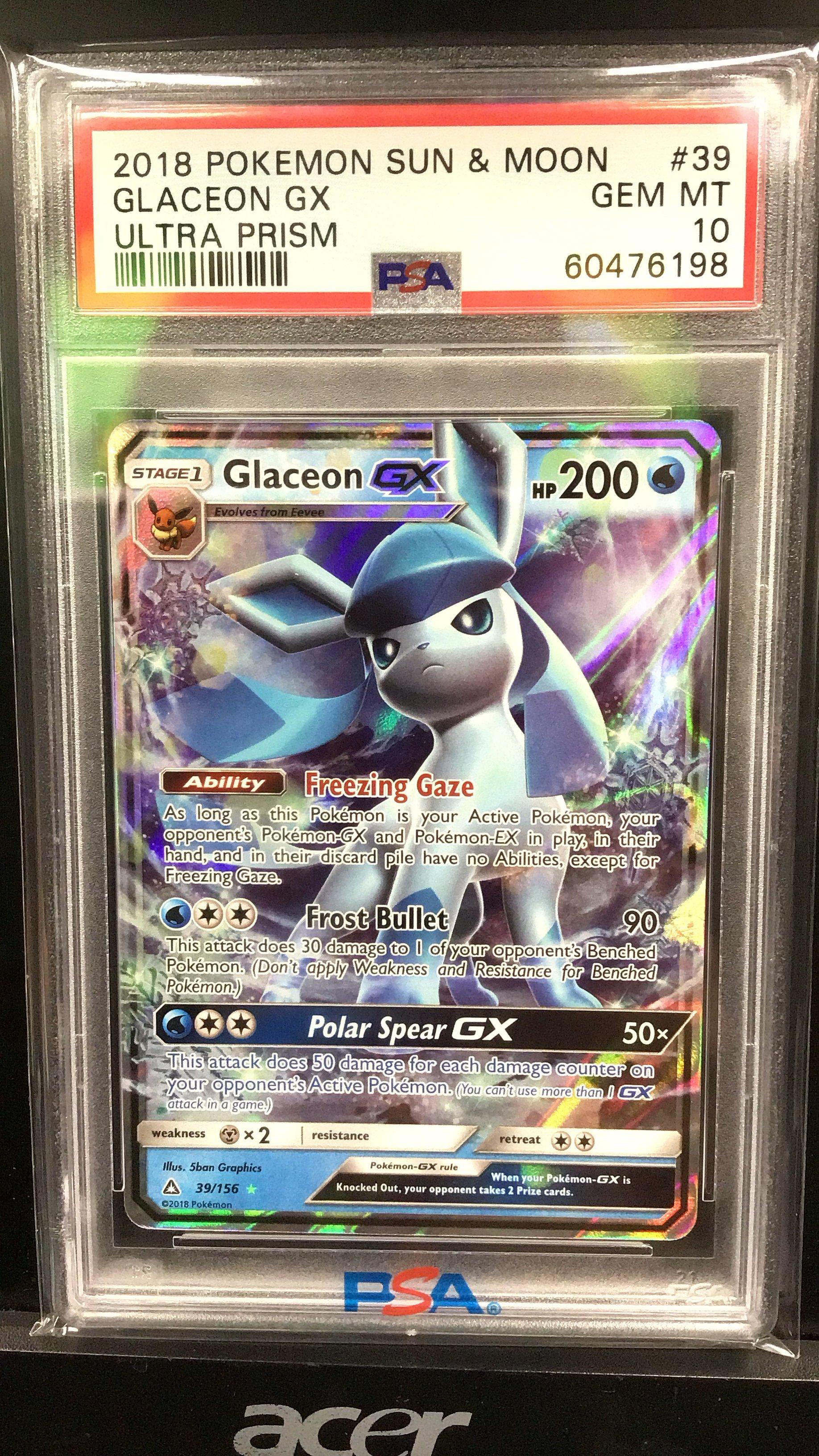 2018 Pokemon Sun & Moon Ultra Prism 39 Glaceon Gx PSA 10 | GameStop