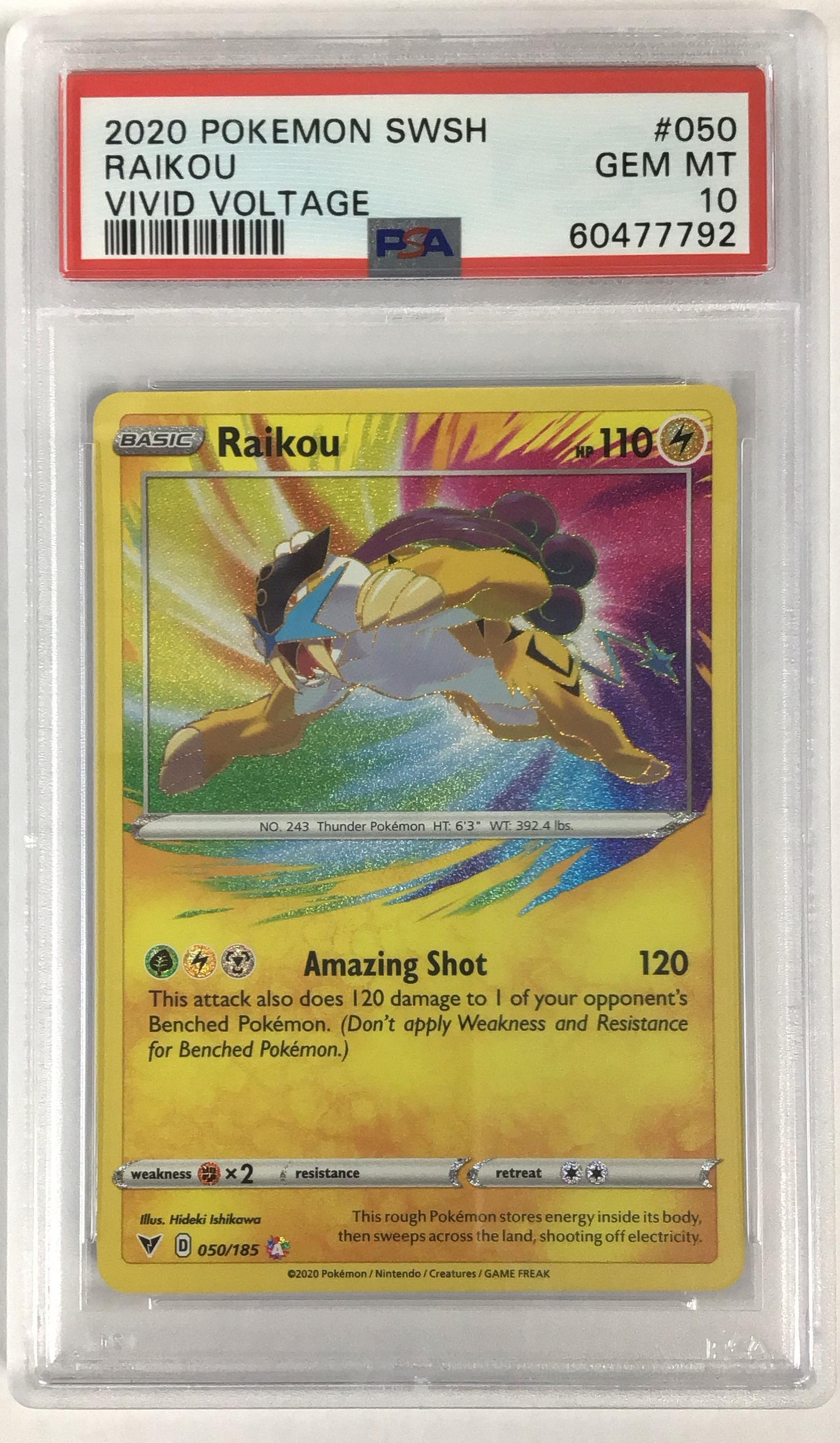 2020 Pokemon Sword & Shield Vivid Voltage 050 Raikou PSA 10 Graded Card |  GameStop